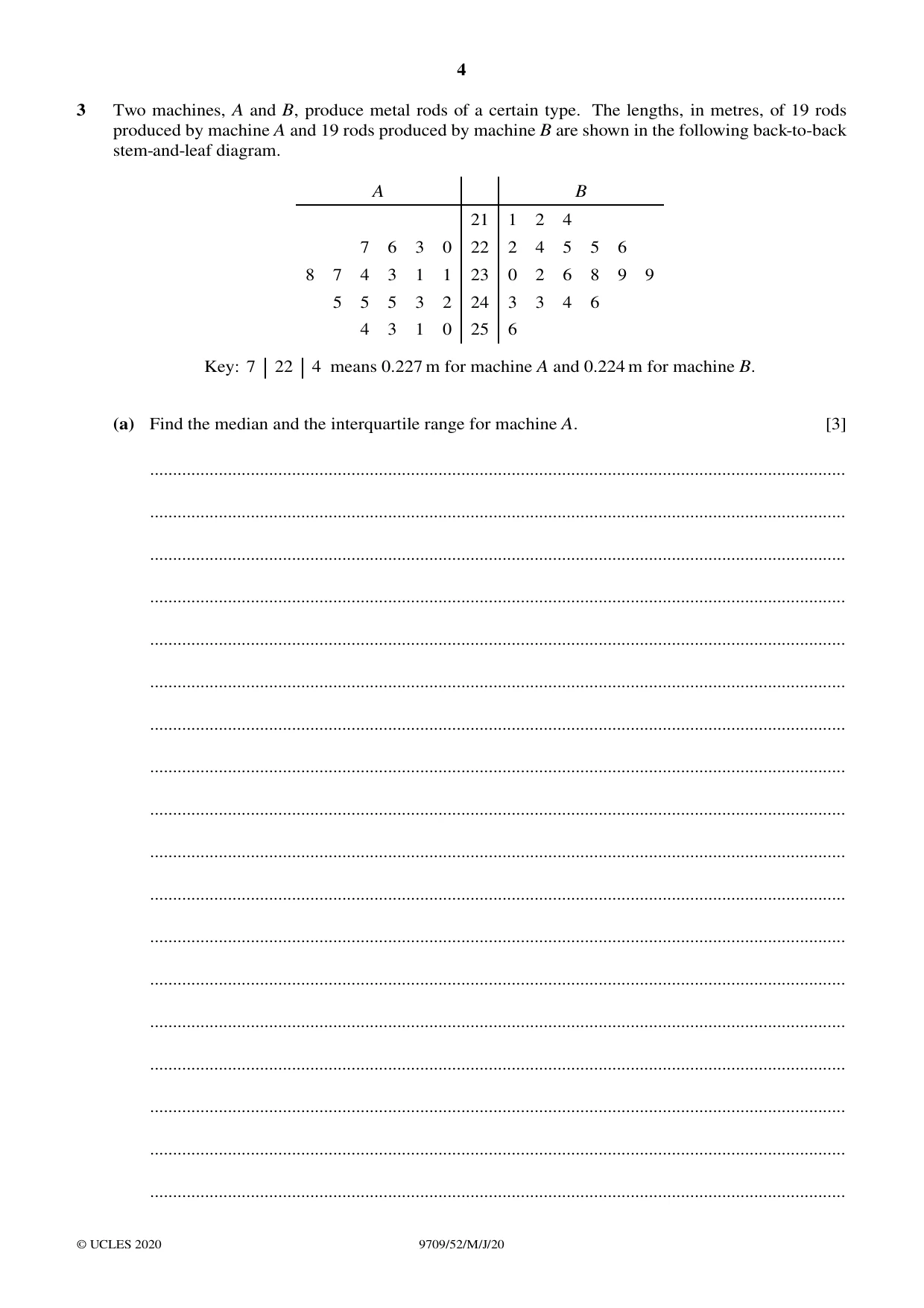 Cambridge A Level Mathematics 9709 2020 May/June Paper 5 · Variant 2 question paper, page 4 of 16
