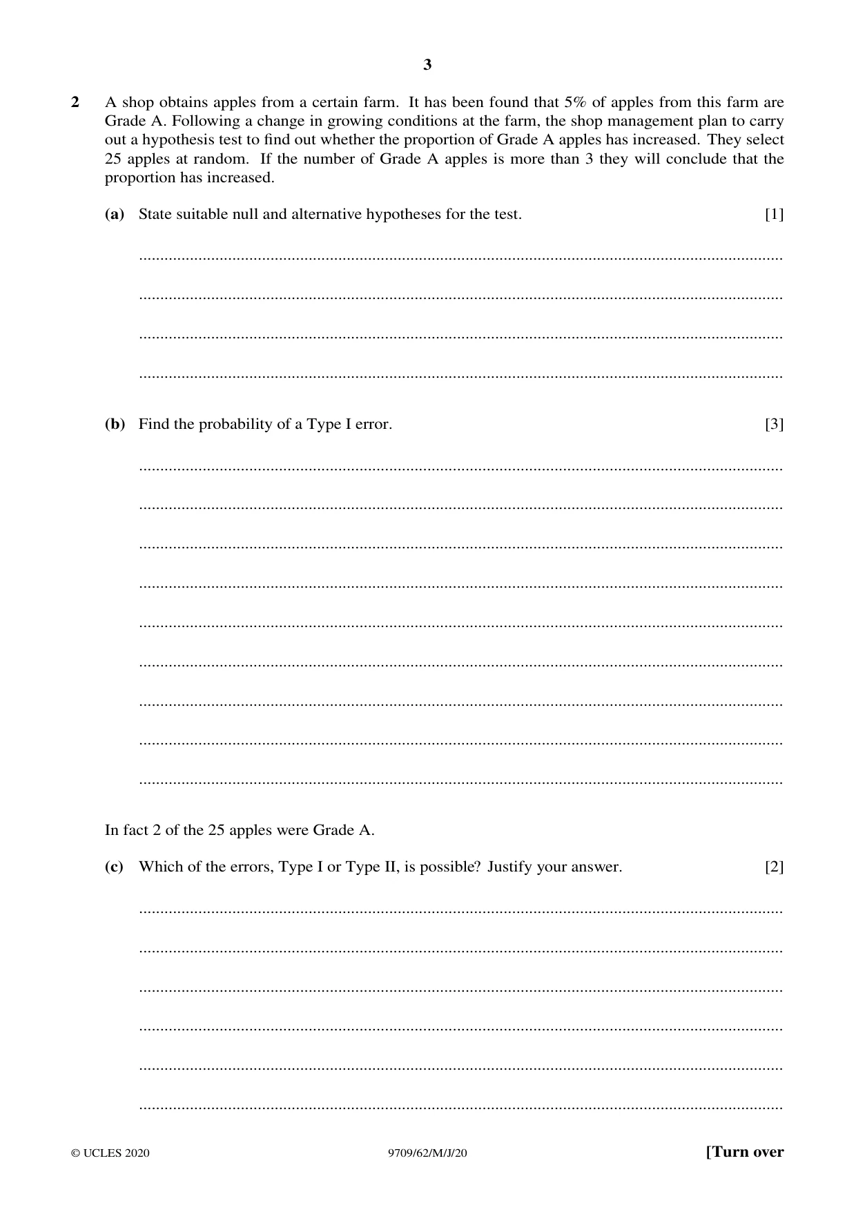 Cambridge A Level Mathematics 9709 2020 May/June Paper 6 · Variant 2 question paper, page 3 of 12