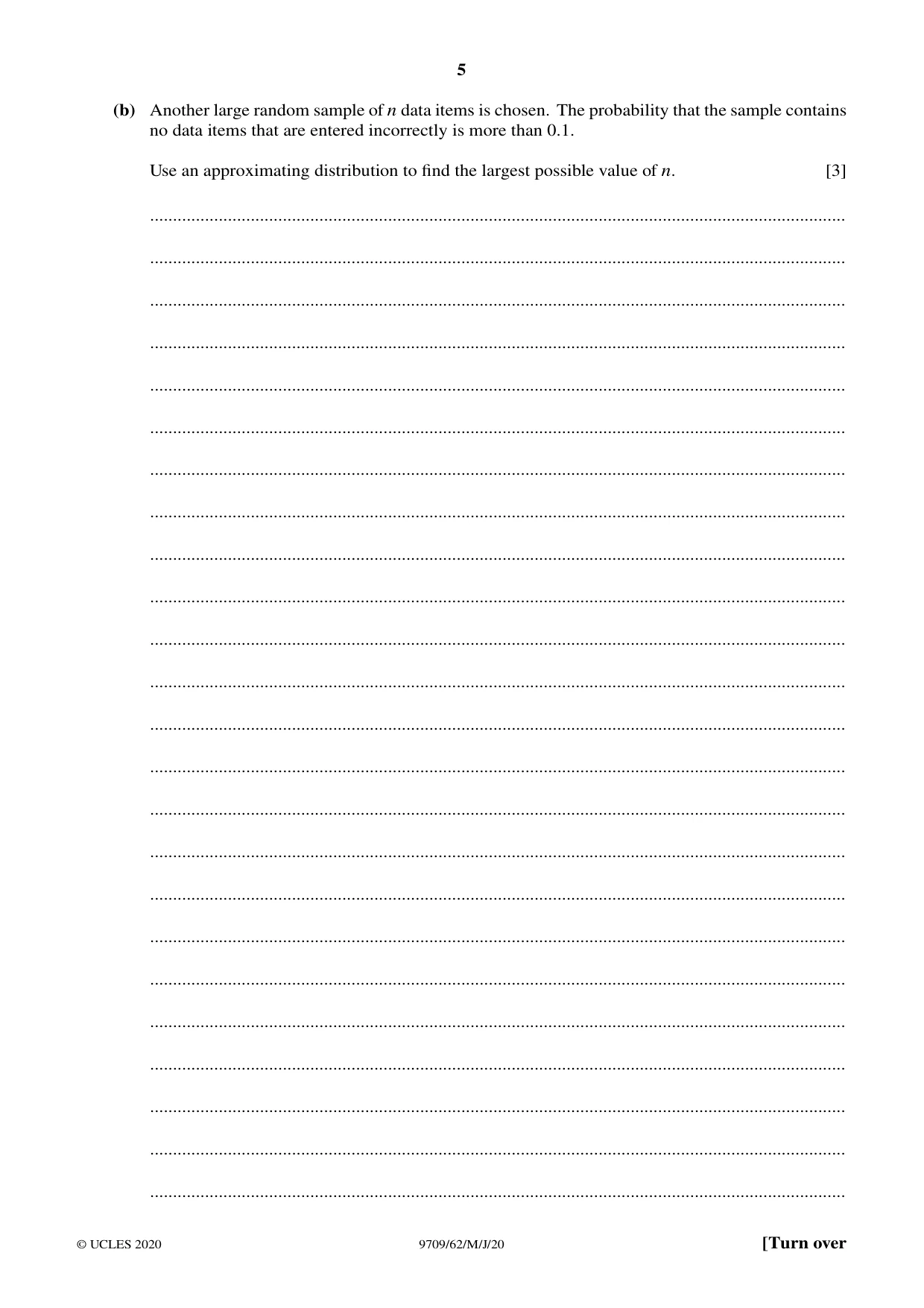 Cambridge A Level Mathematics 9709 2020 May/June Paper 6 · Variant 2 question paper, page 5 of 12