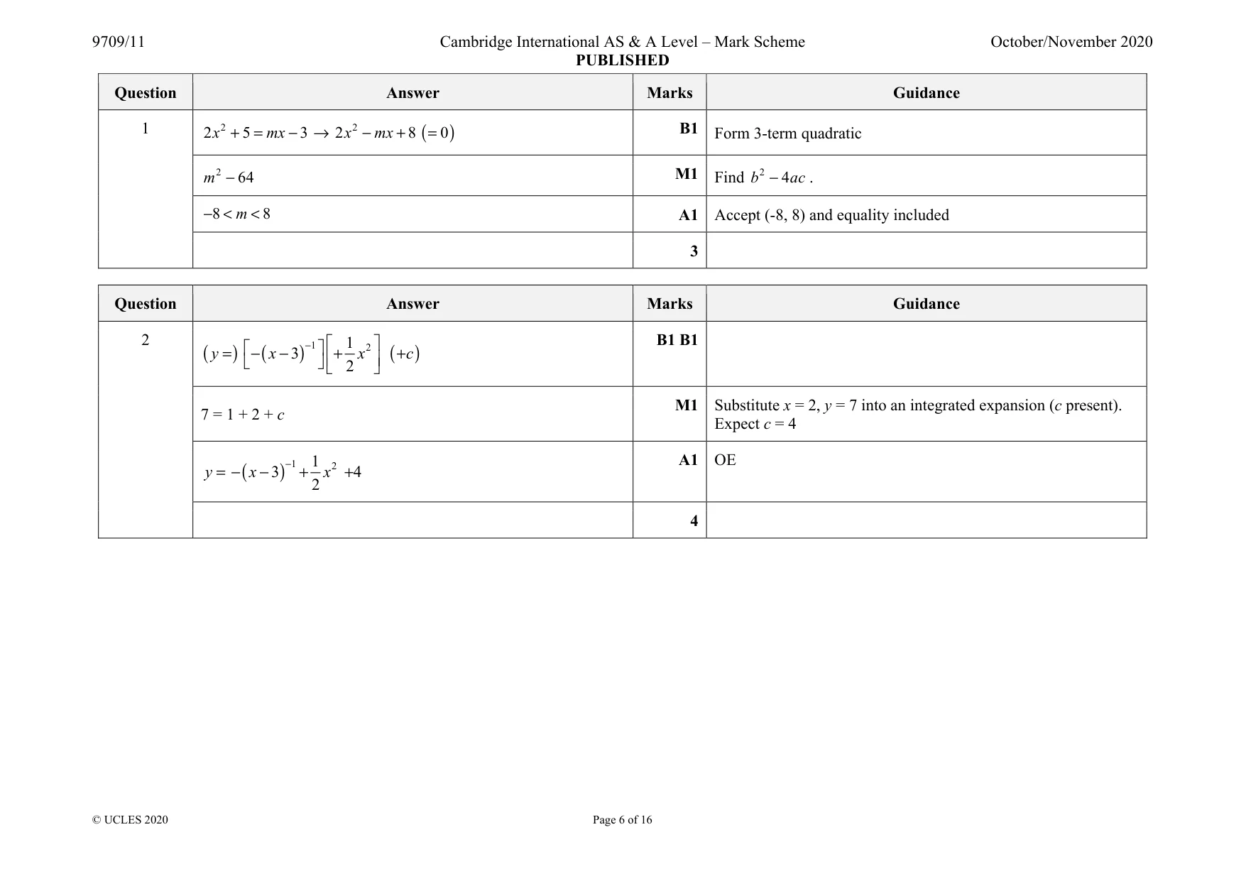 Mark scheme, page 6 of 16