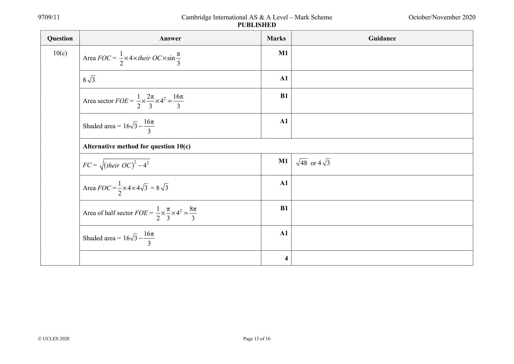 Mark scheme, page 13 of 16