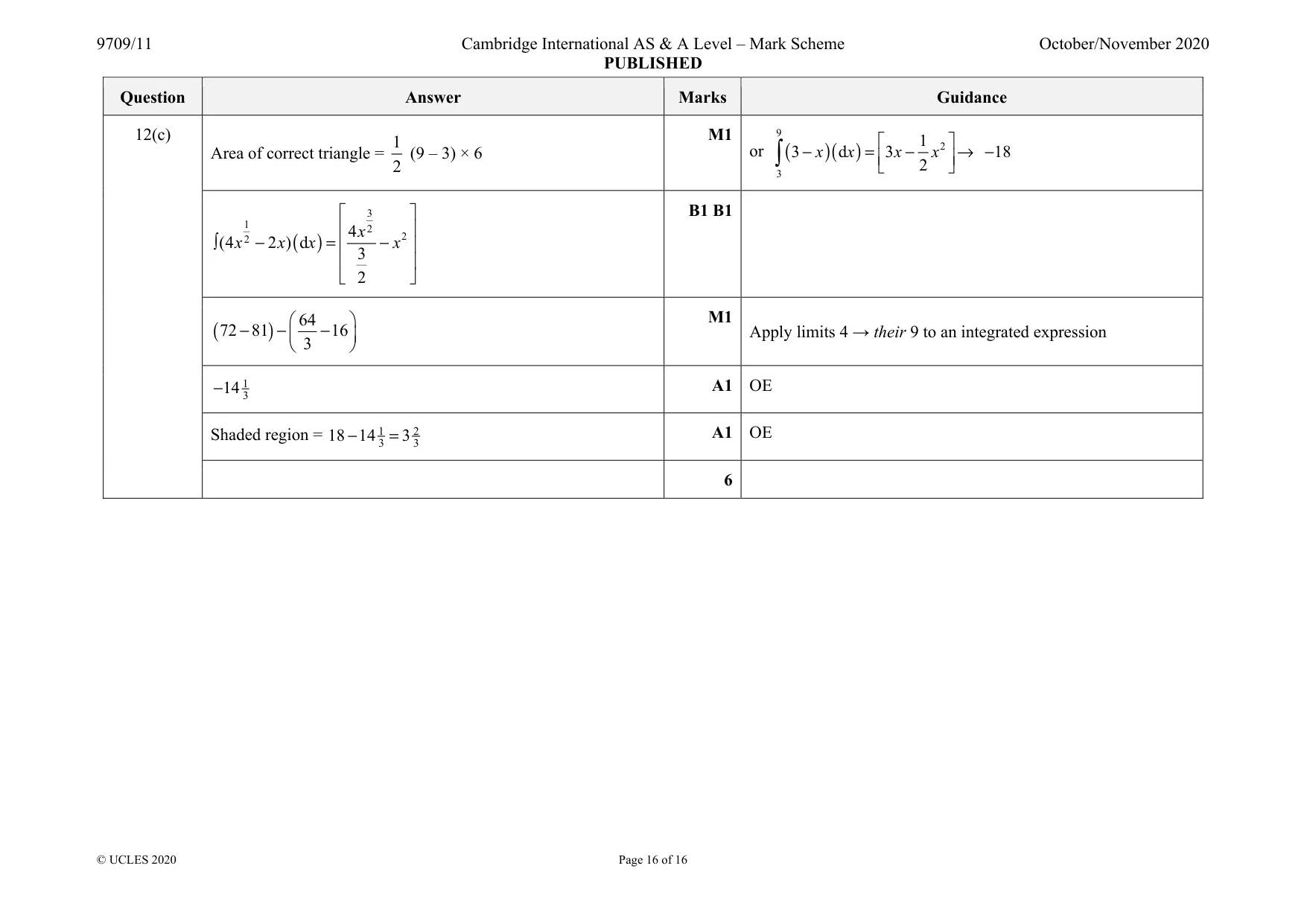 Mark scheme, page 16 of 16