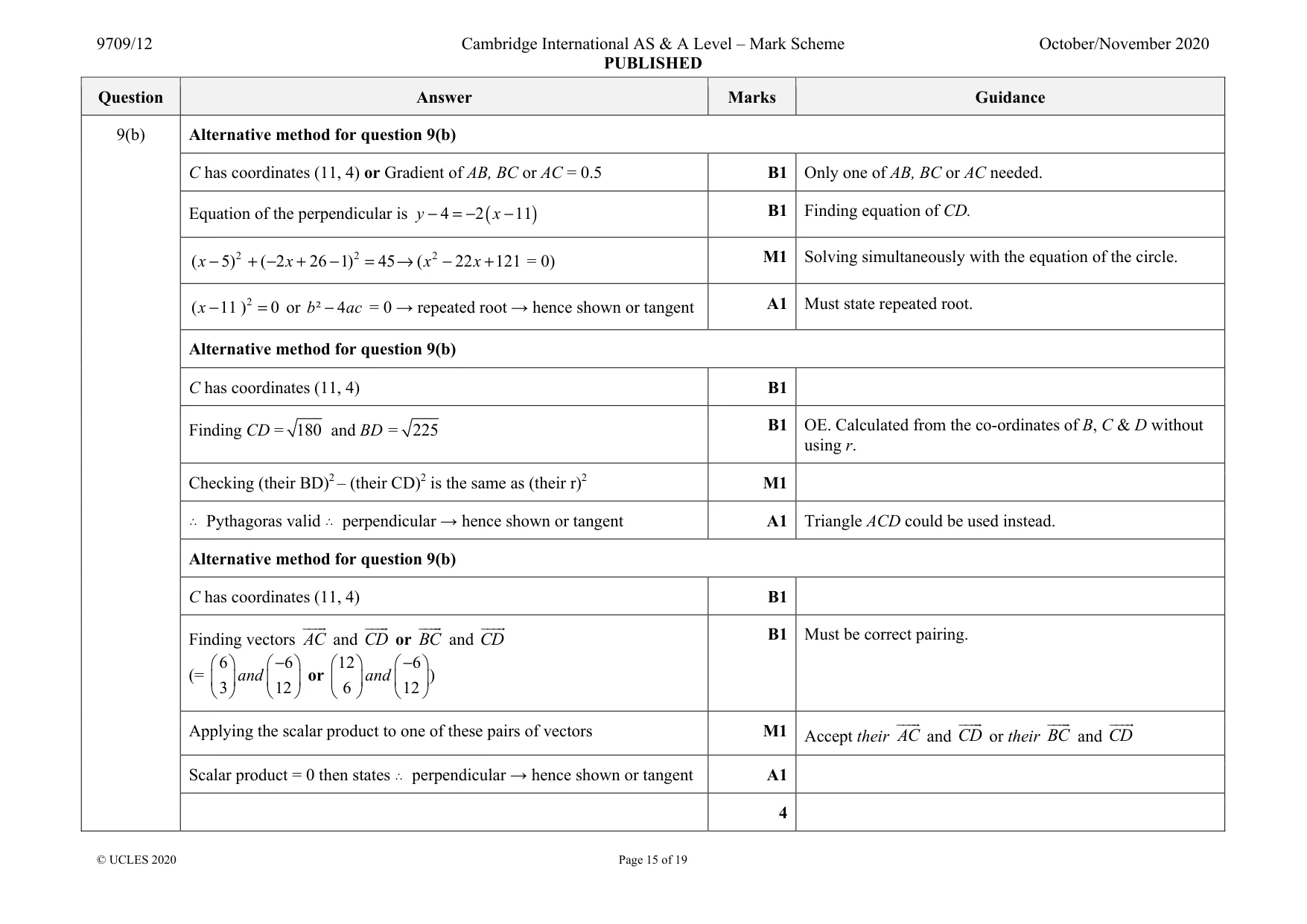 Mark scheme, page 15 of 19