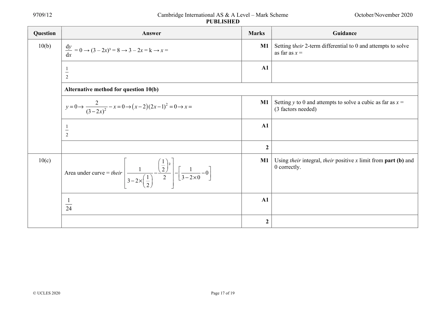 Mark scheme, page 17 of 19
