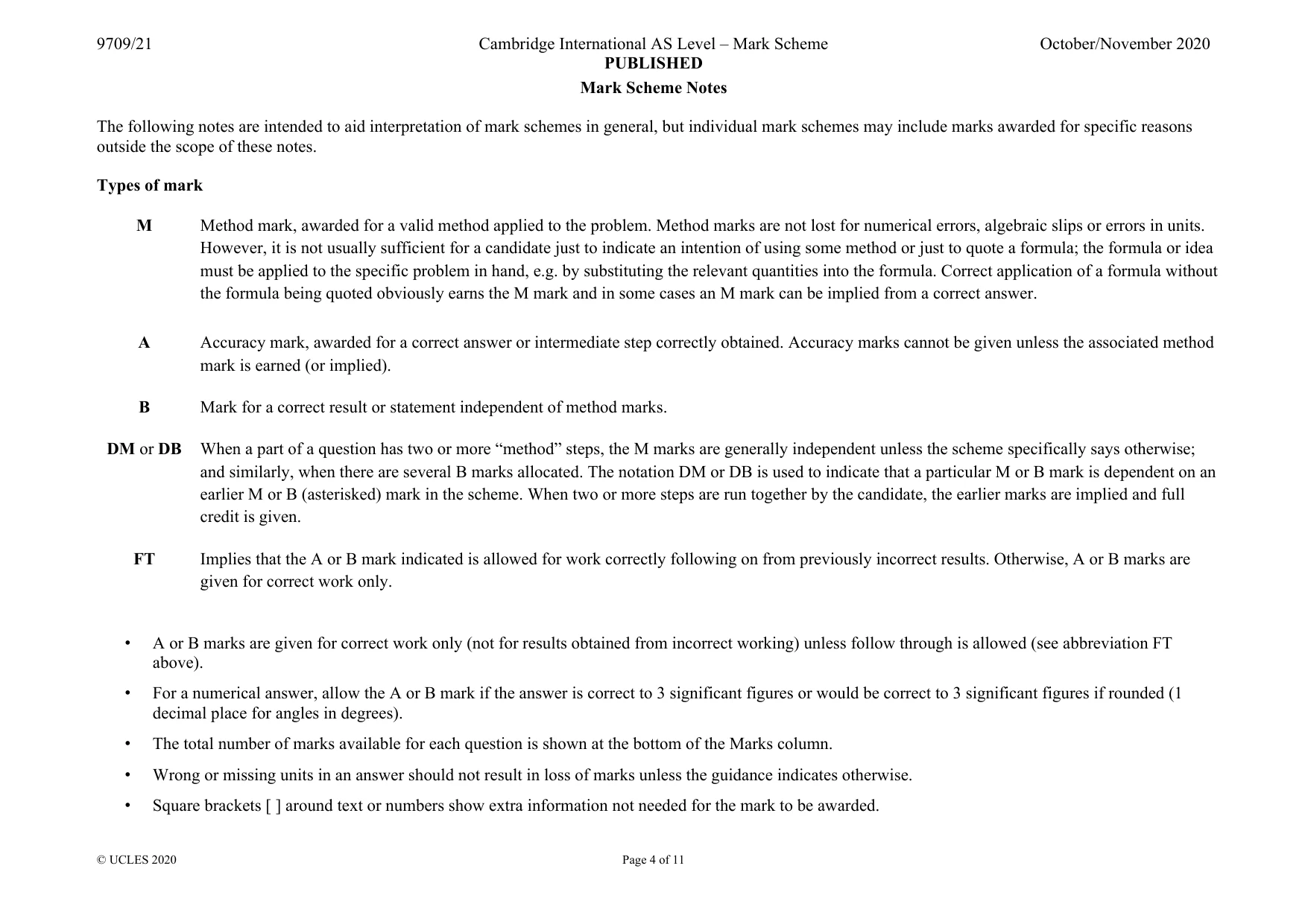 Mark scheme, page 4 of 11