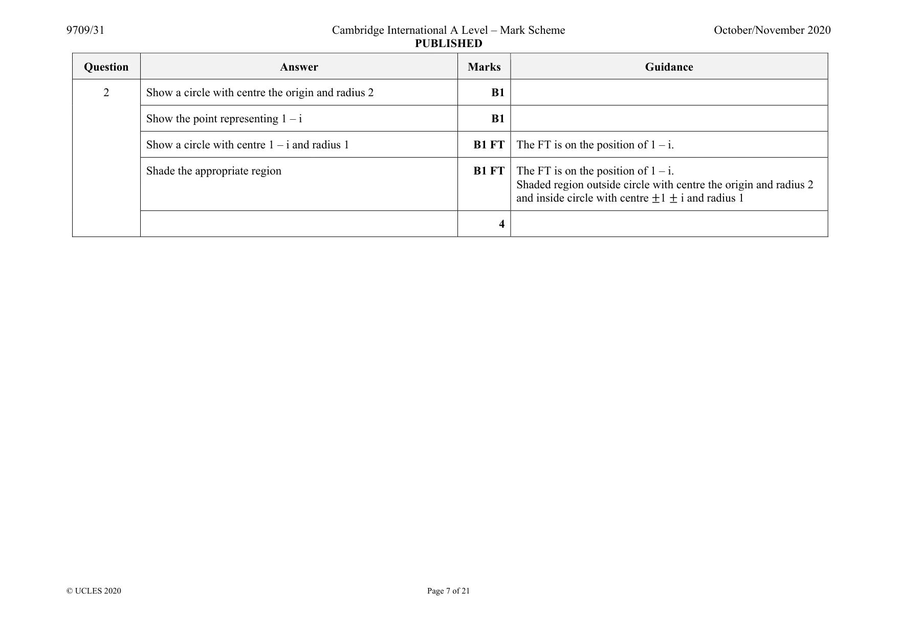 Mark scheme, page 7 of 21