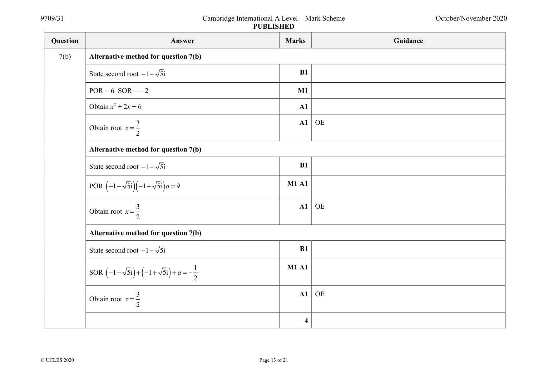 Mark scheme, page 13 of 21