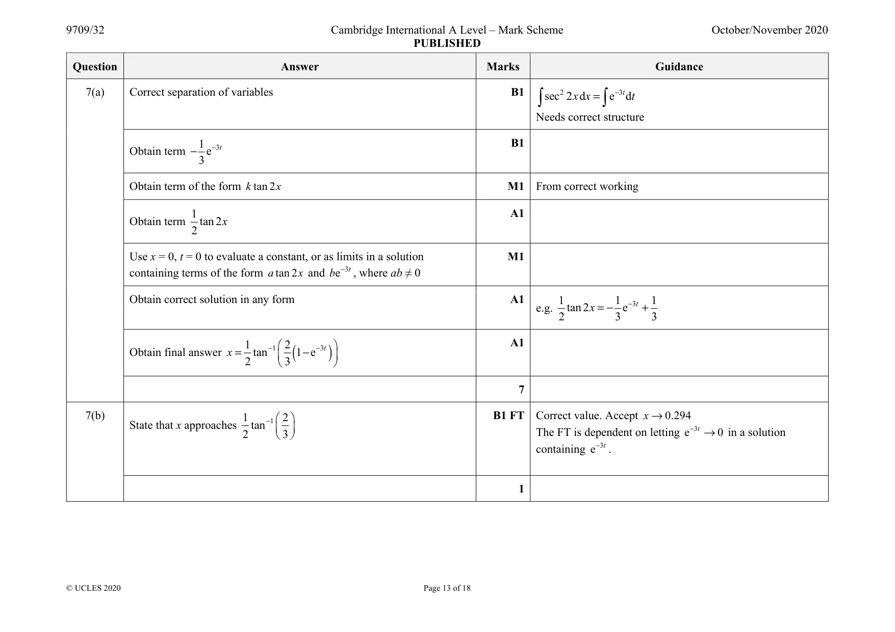 Mark scheme, page 13 of 18