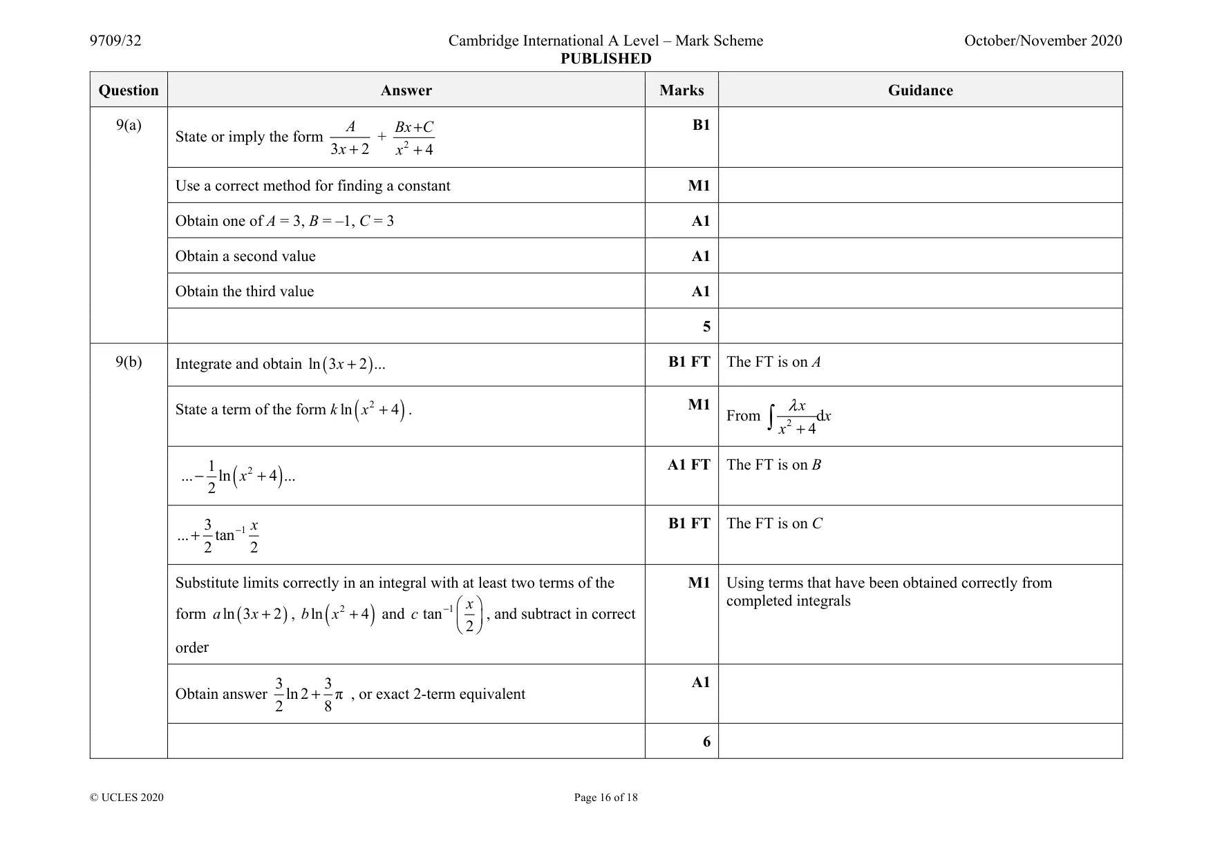 Mark scheme, page 16 of 18