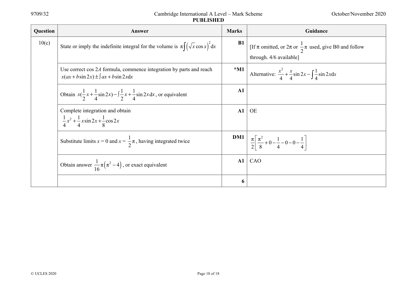 Mark scheme, page 18 of 18