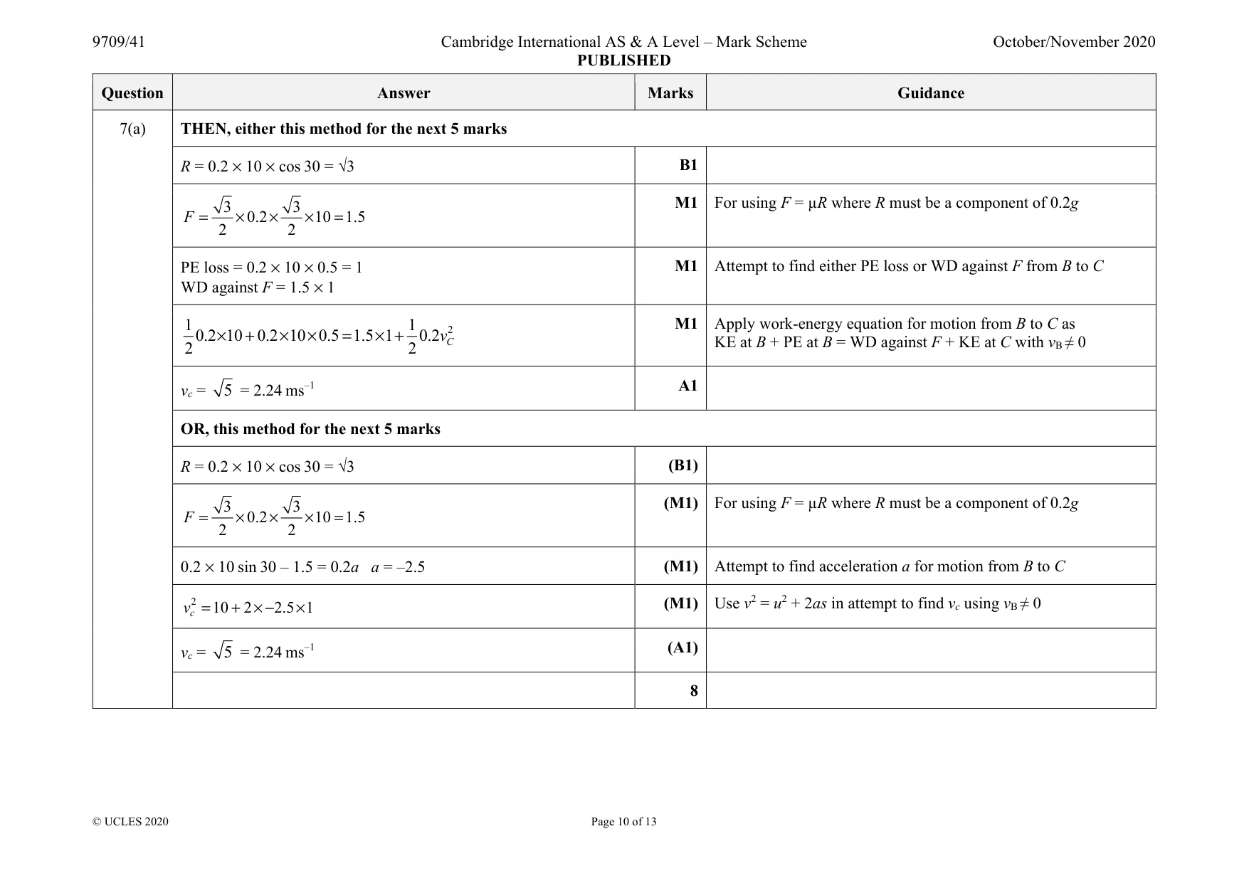 Mark scheme, page 10 of 13