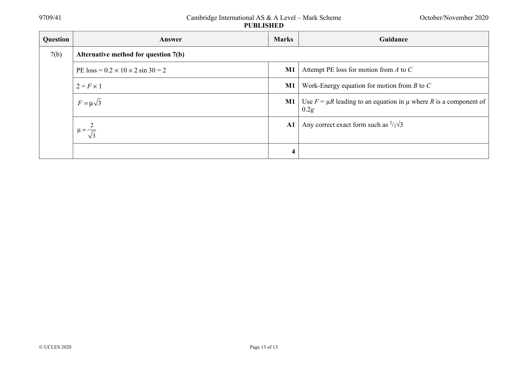Mark scheme, page 13 of 13