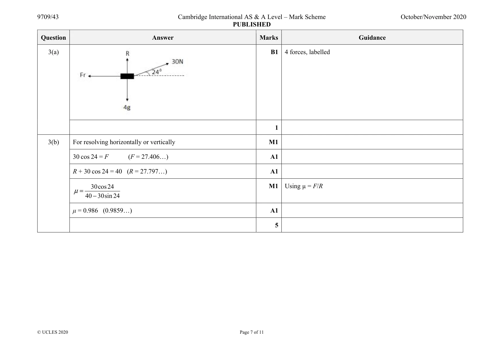 Mark scheme, page 7 of 11