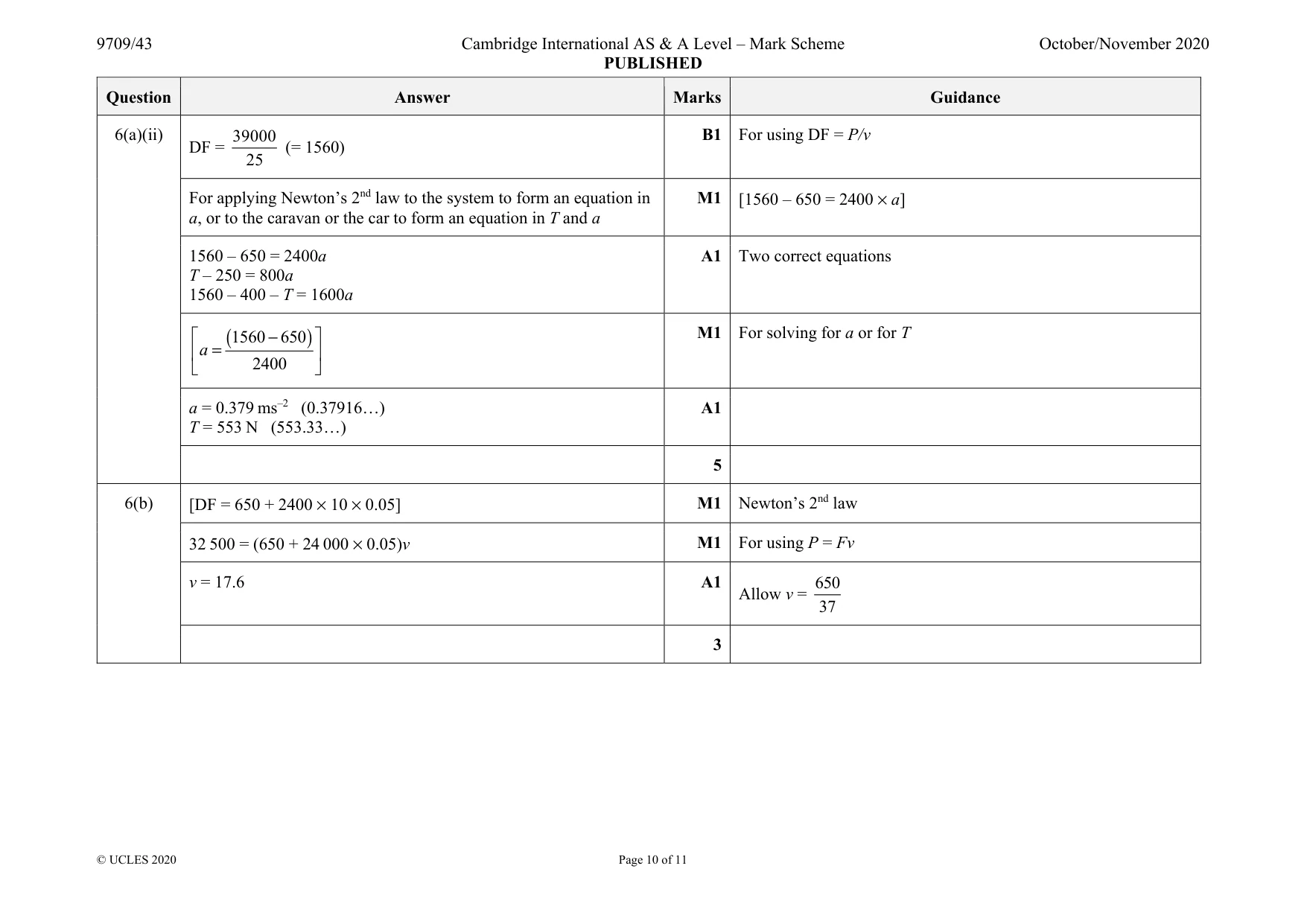 Mark scheme, page 10 of 11