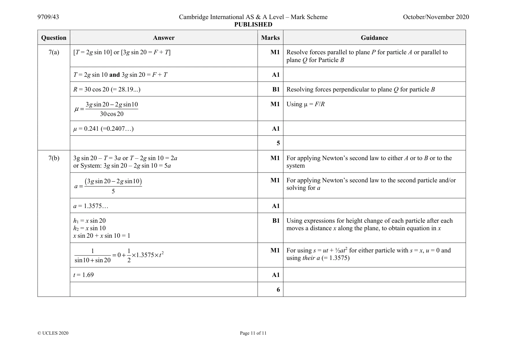 Mark scheme, page 11 of 11