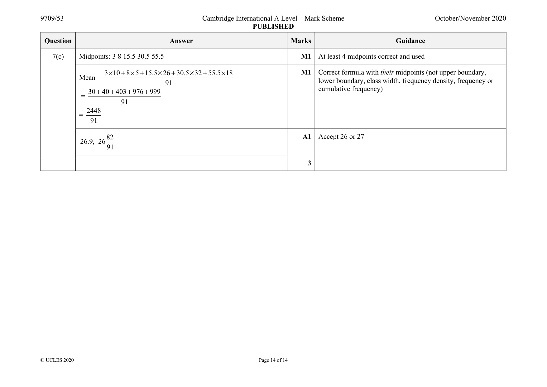 Mark scheme, page 14 of 14