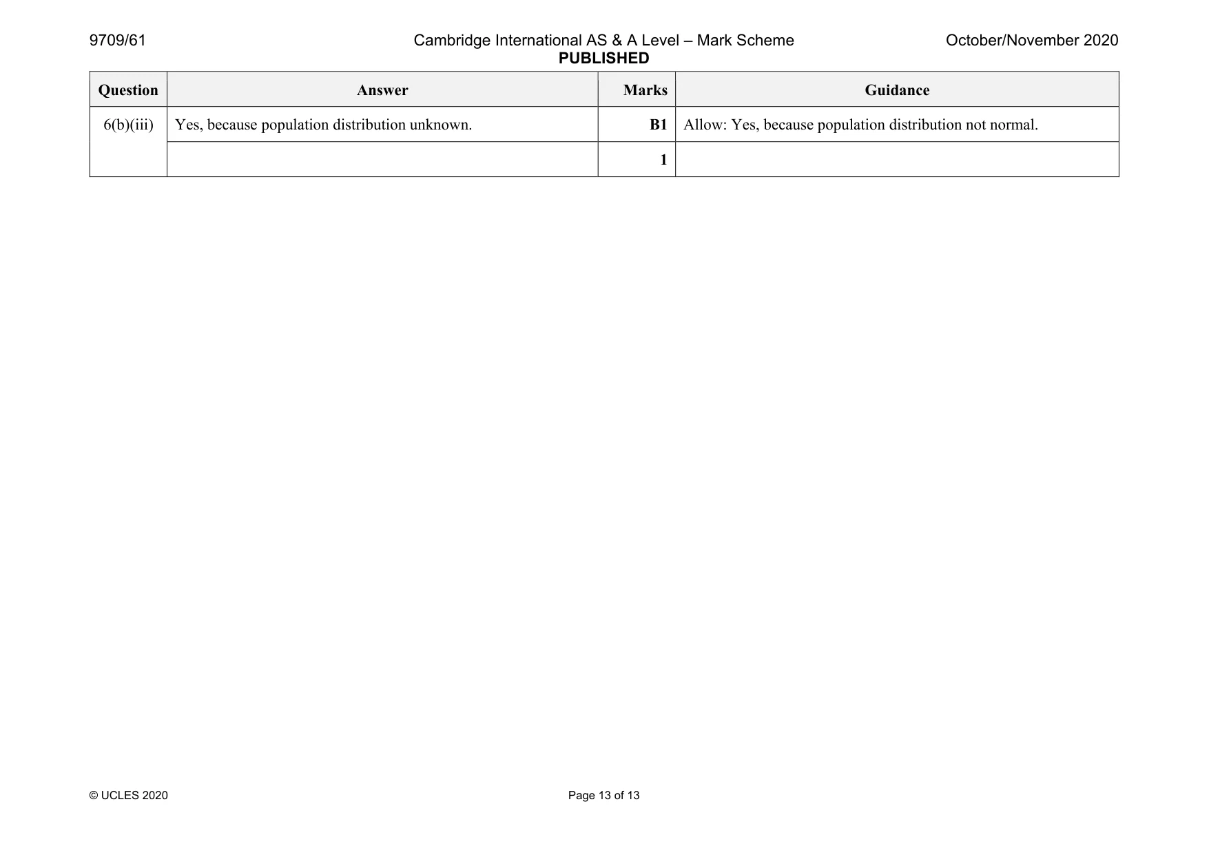 Mark scheme, page 13 of 13