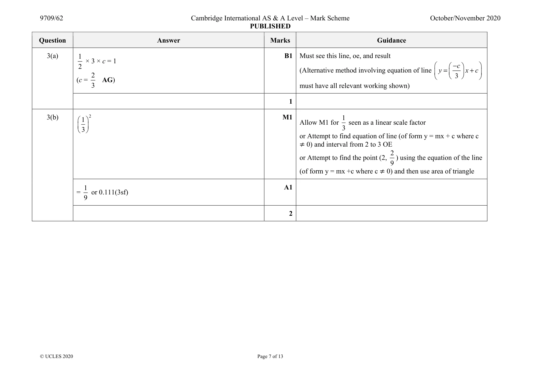 Mark scheme, page 7 of 13