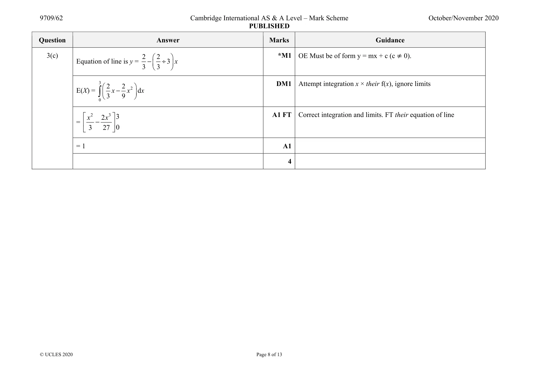 Mark scheme, page 8 of 13