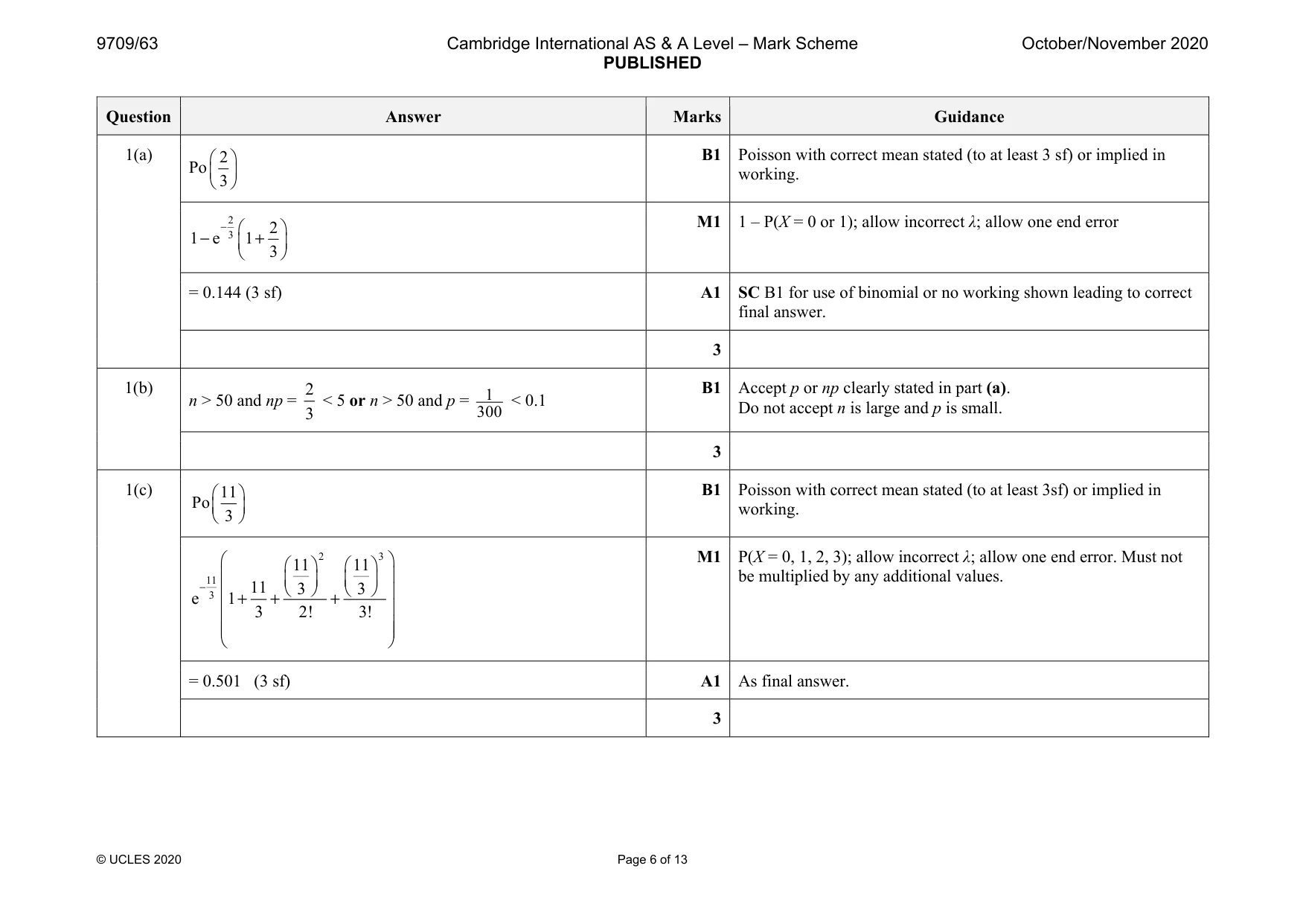 Mark scheme, page 6 of 13