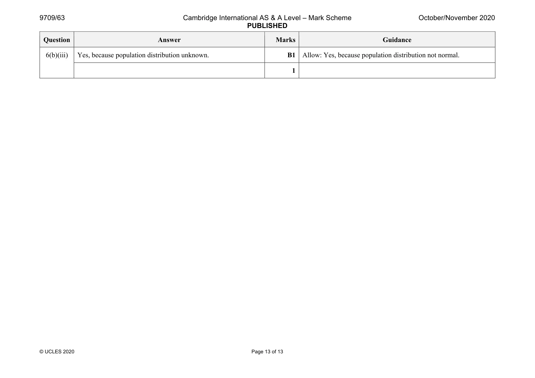 Mark scheme, page 13 of 13