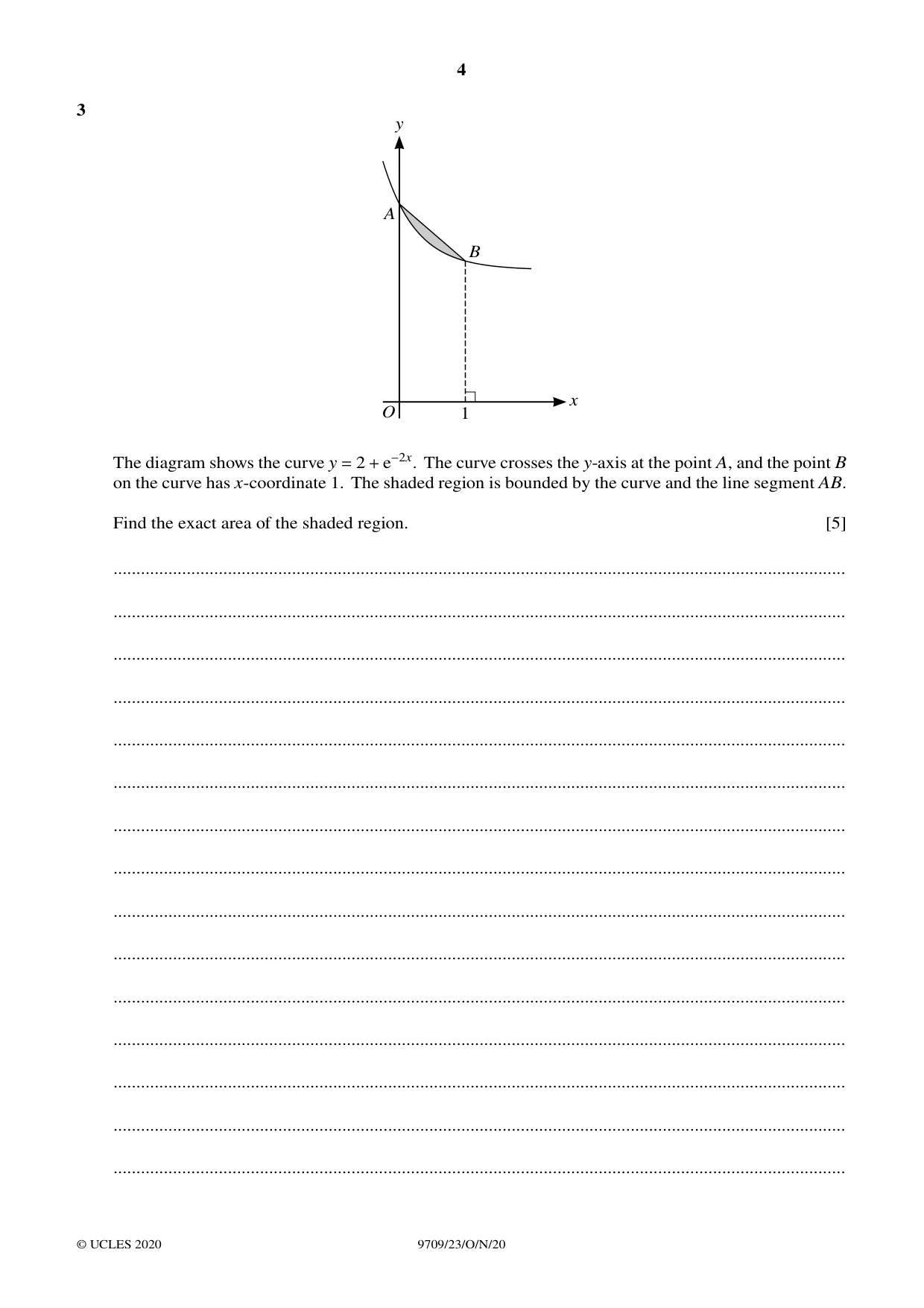 Cambridge A Level Mathematics 9709 2020 Oct/Nov Paper 2 · Variant 3 question paper, page 4 of 12