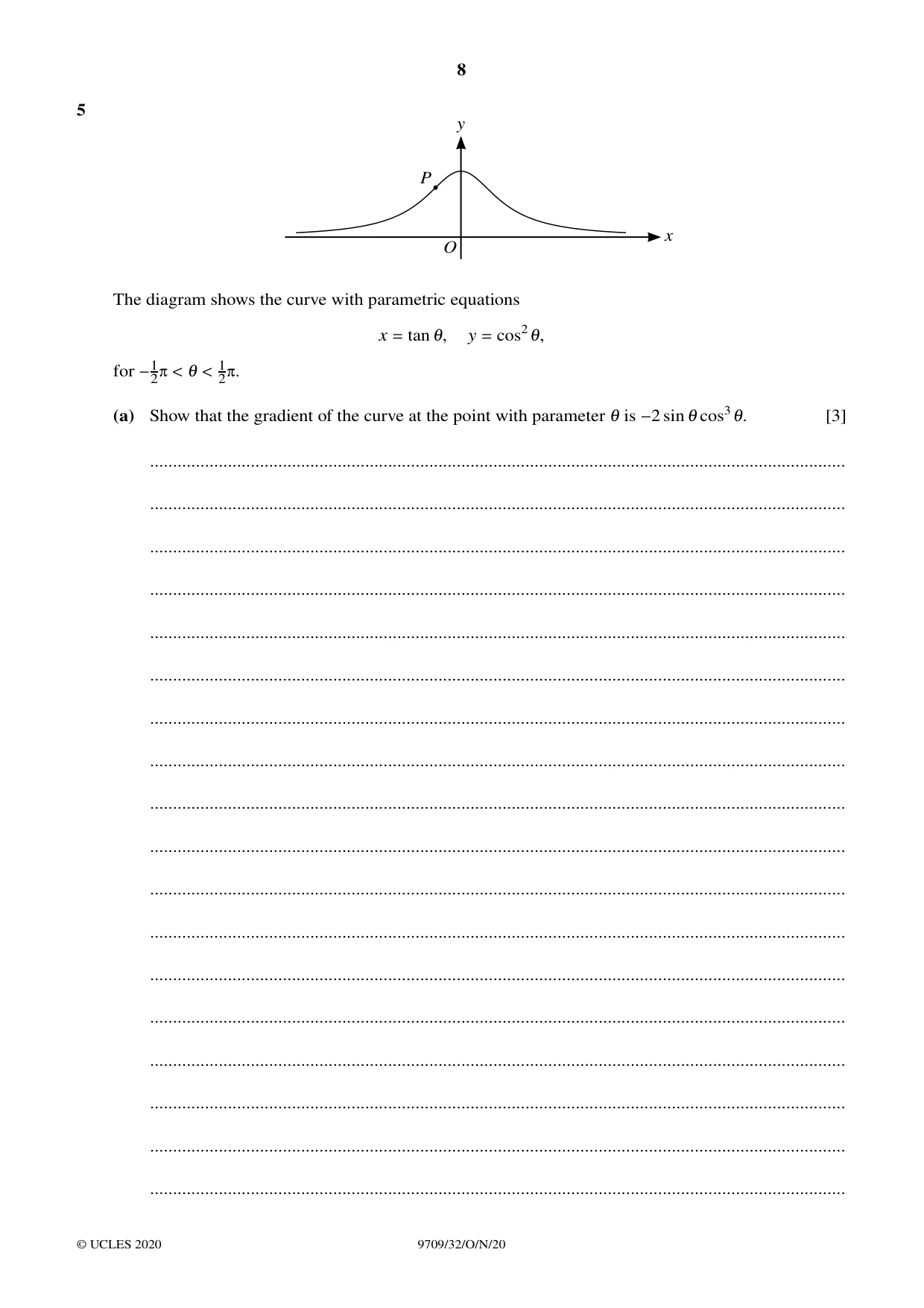 Cambridge A Level Mathematics 9709 2020 Oct/Nov Paper 3 · Variant 2 question paper, page 8 of 20