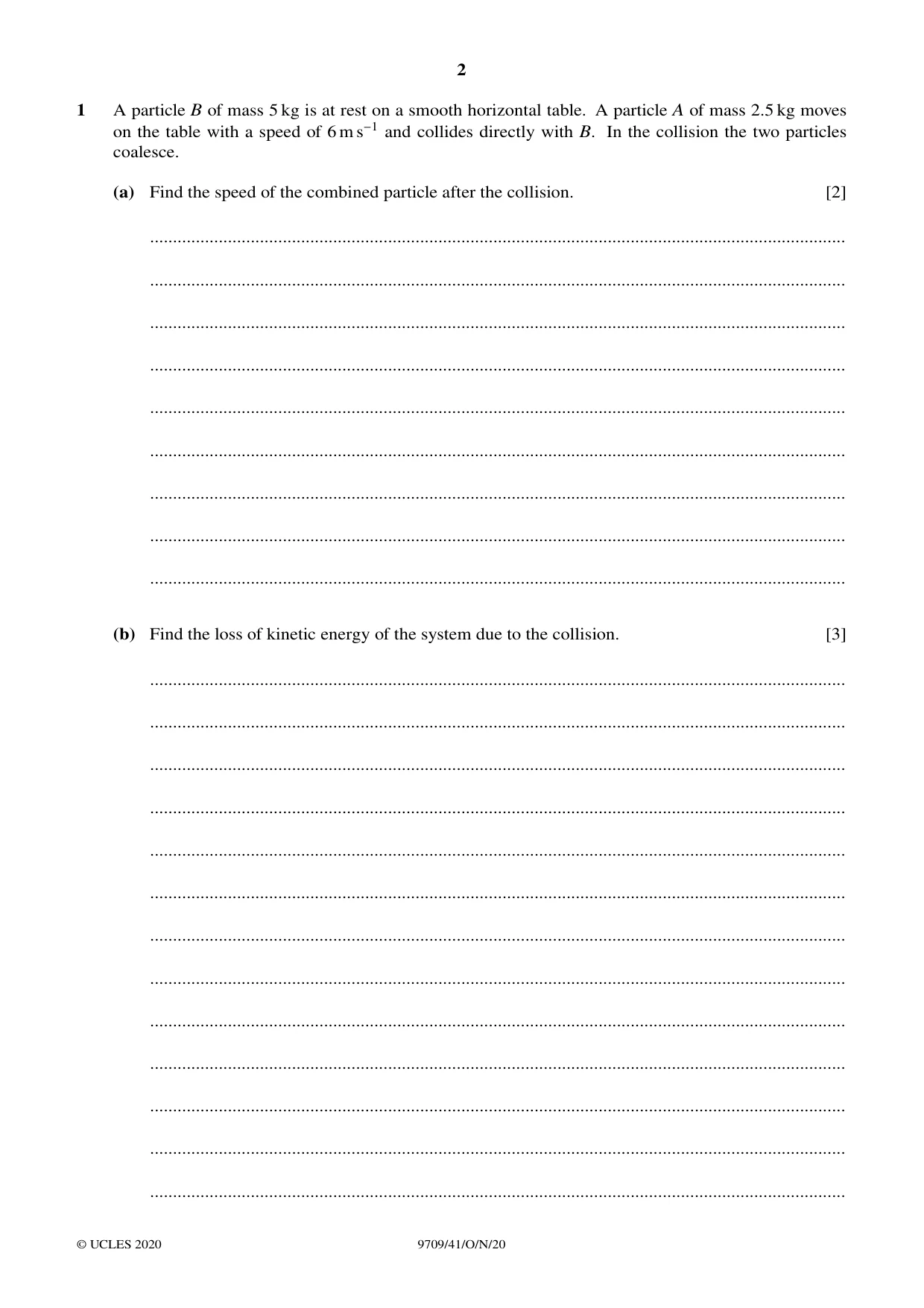 Cambridge A Level Mathematics 9709 2020 Oct/Nov Paper 4 · Variant 1 question paper, page 2 of 12