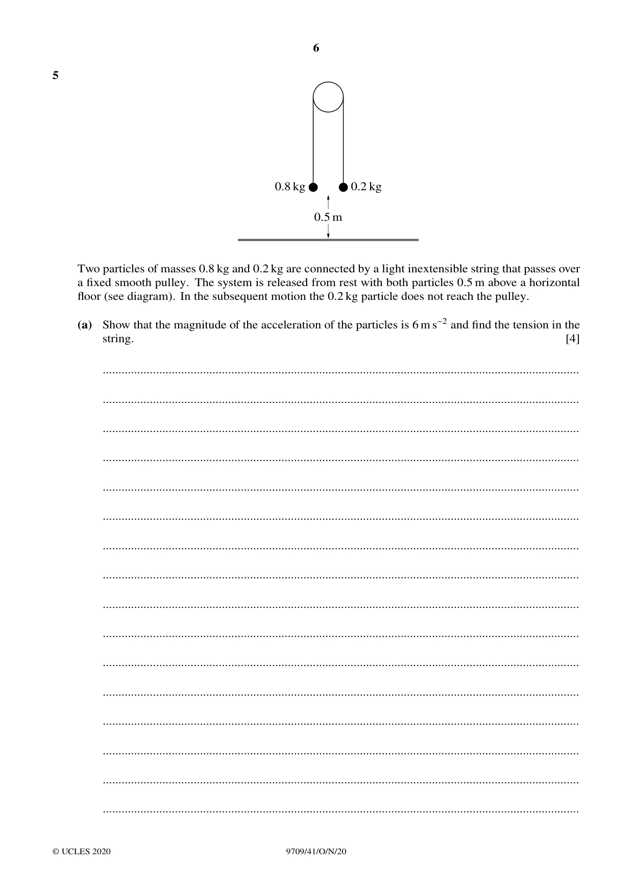 Cambridge A Level Mathematics 9709 2020 Oct/Nov Paper 4 · Variant 1 question paper, page 6 of 12