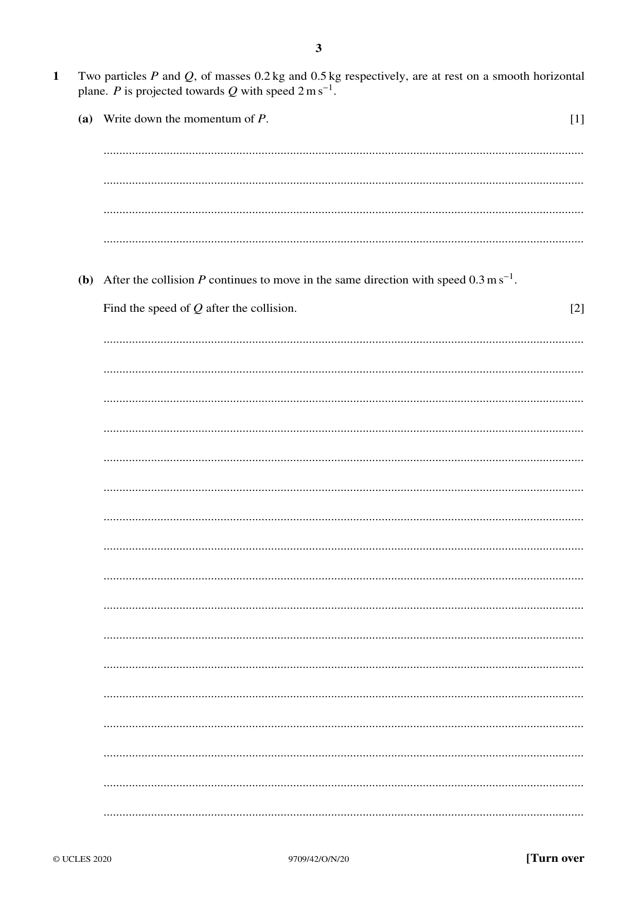 Cambridge A Level Mathematics 9709 2020 Oct/Nov Paper 4 · Variant 2 question paper, page 3 of 16