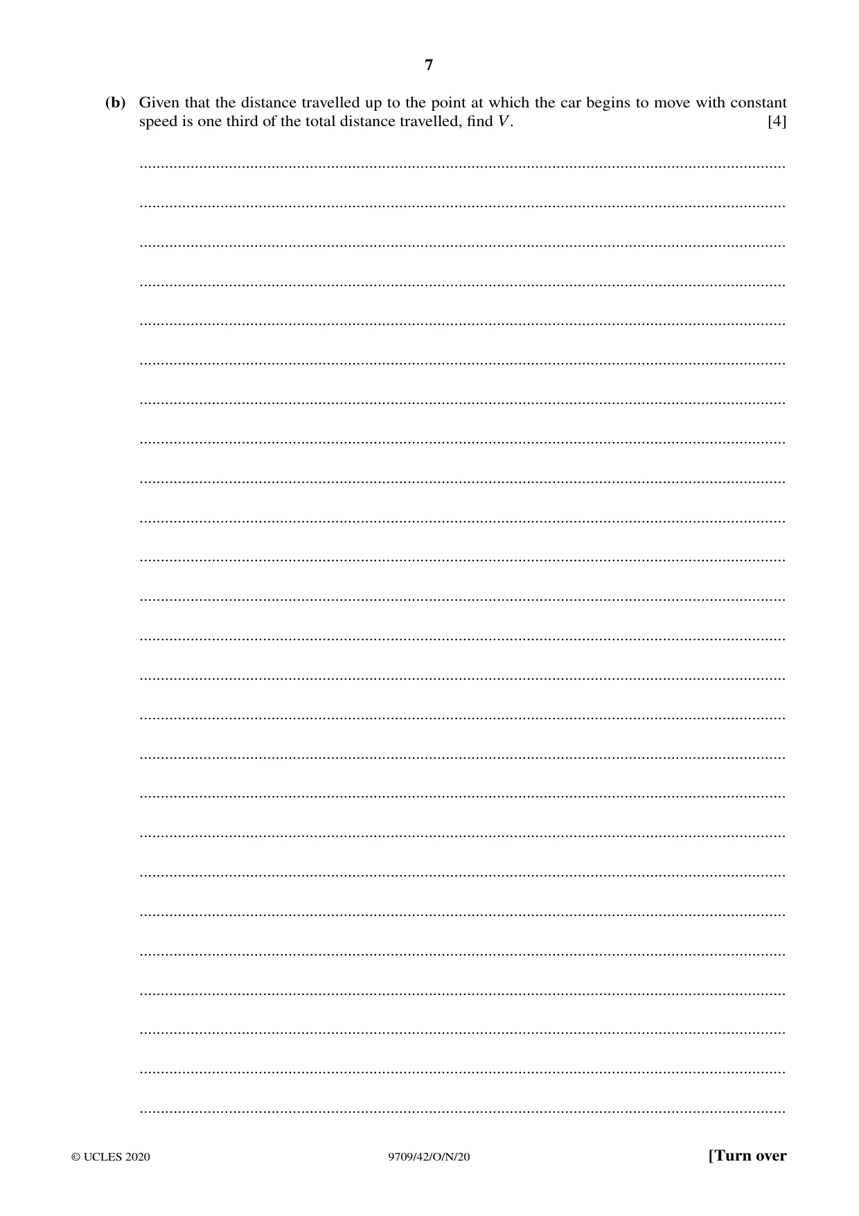 Cambridge A Level Mathematics 9709 2020 Oct/Nov Paper 4 · Variant 2 question paper, page 7 of 16