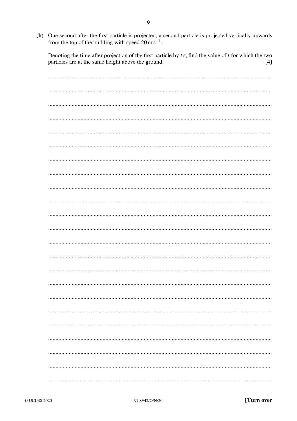 Cambridge A Level Mathematics 9709 2020 Oct/Nov Paper 4 · Variant 2 question paper, page 9 of 16