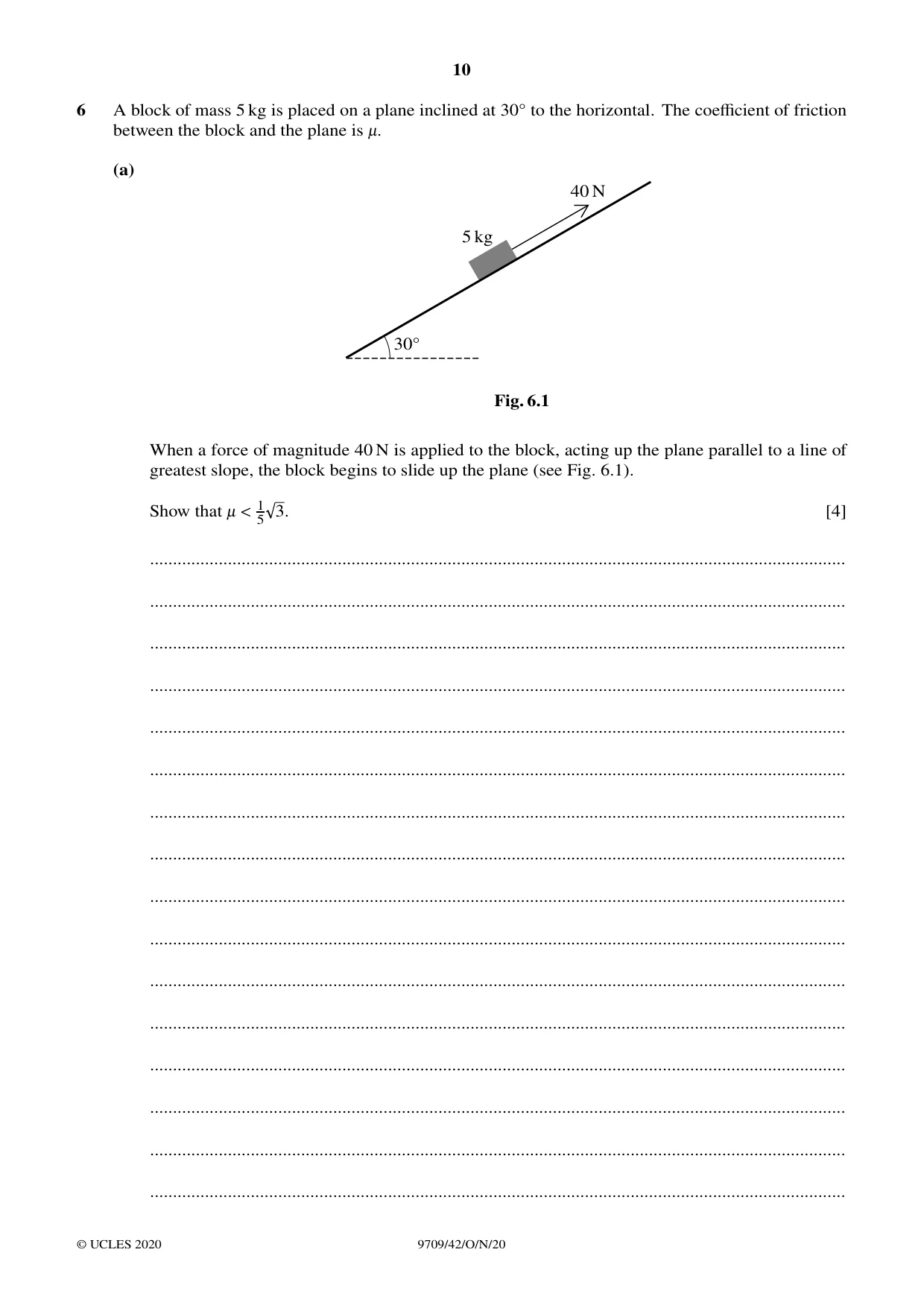 Cambridge A Level Mathematics 9709 2020 Oct/Nov Paper 4 · Variant 2 question paper, page 10 of 16