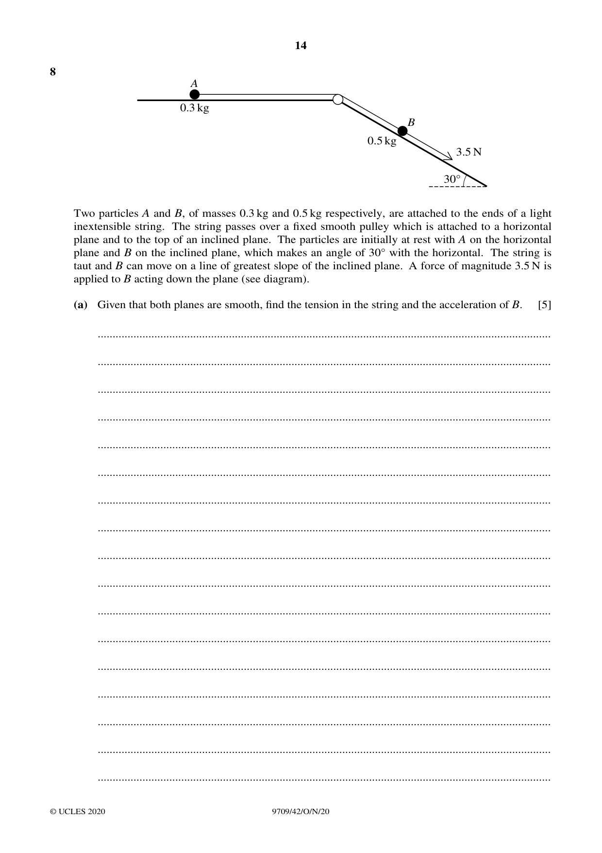 Cambridge A Level Mathematics 9709 2020 Oct/Nov Paper 4 · Variant 2 question paper, page 14 of 16