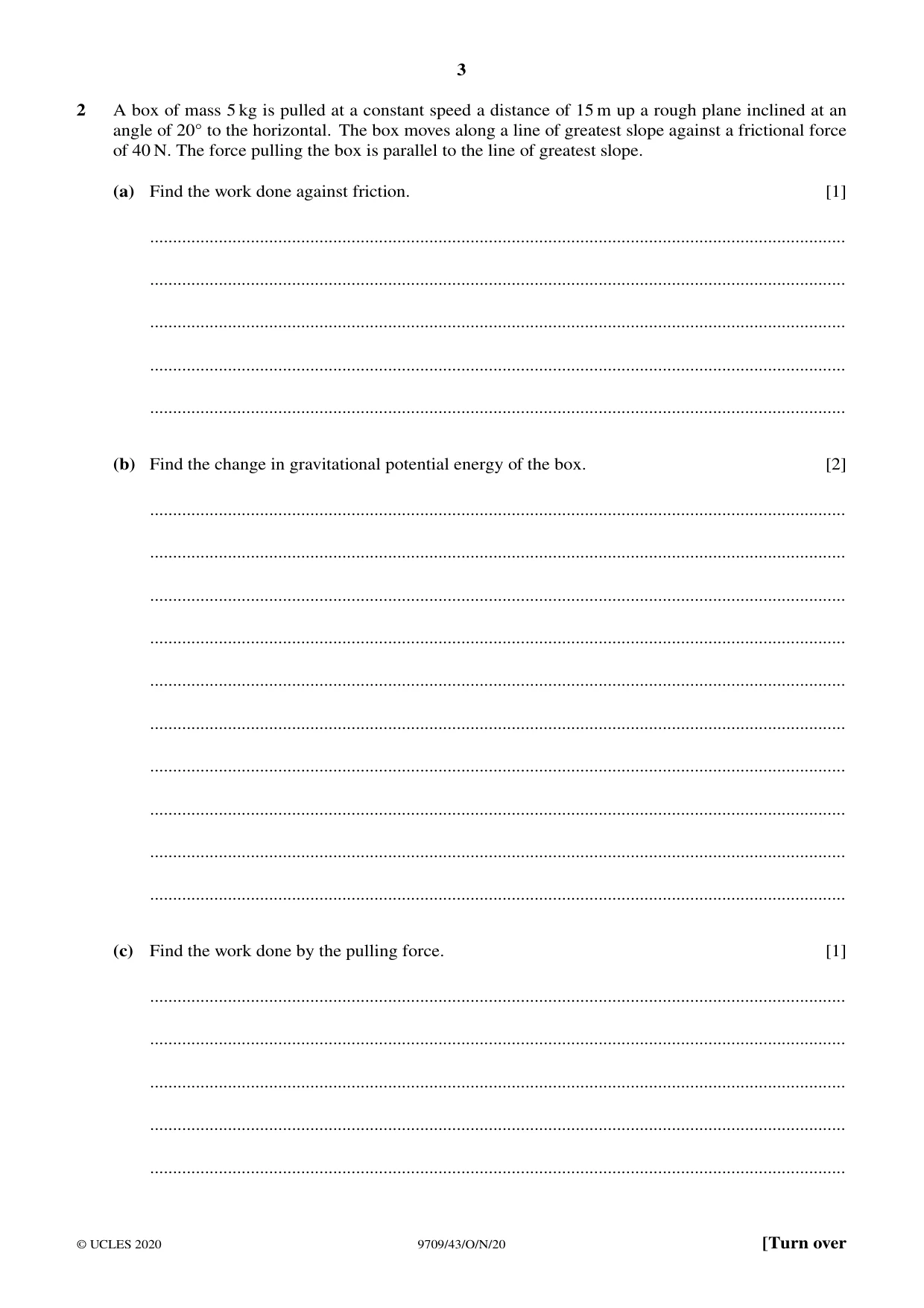 Cambridge A Level Mathematics 9709 2020 Oct/Nov Paper 4 · Variant 3 question paper, page 3 of 12