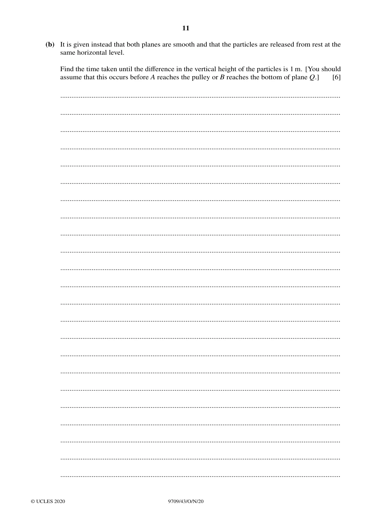 Cambridge A Level Mathematics 9709 2020 Oct/Nov Paper 4 · Variant 3 question paper, page 11 of 12