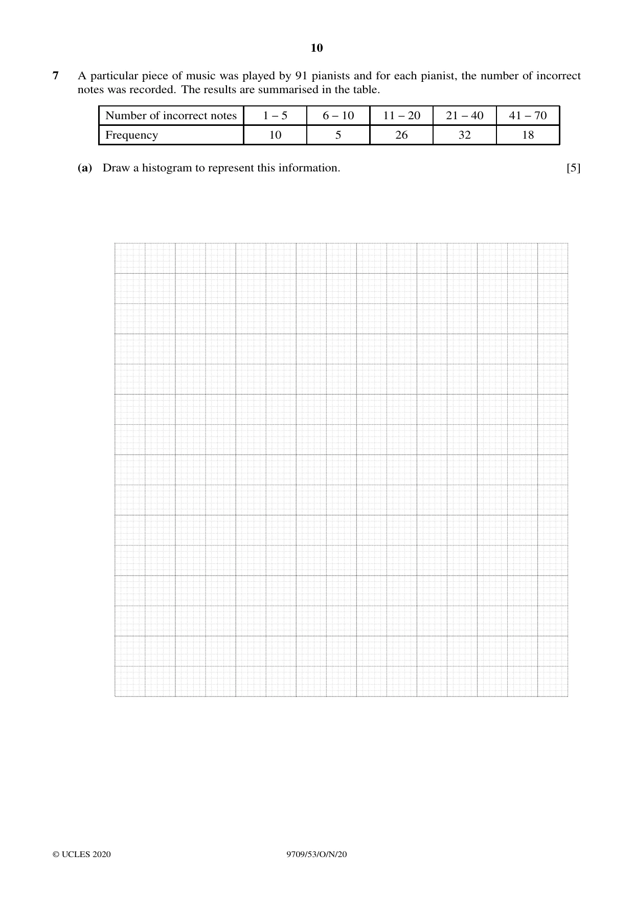 Cambridge A Level Mathematics 9709 2020 Oct/Nov Paper 5 · Variant 3 question paper, page 10 of 12