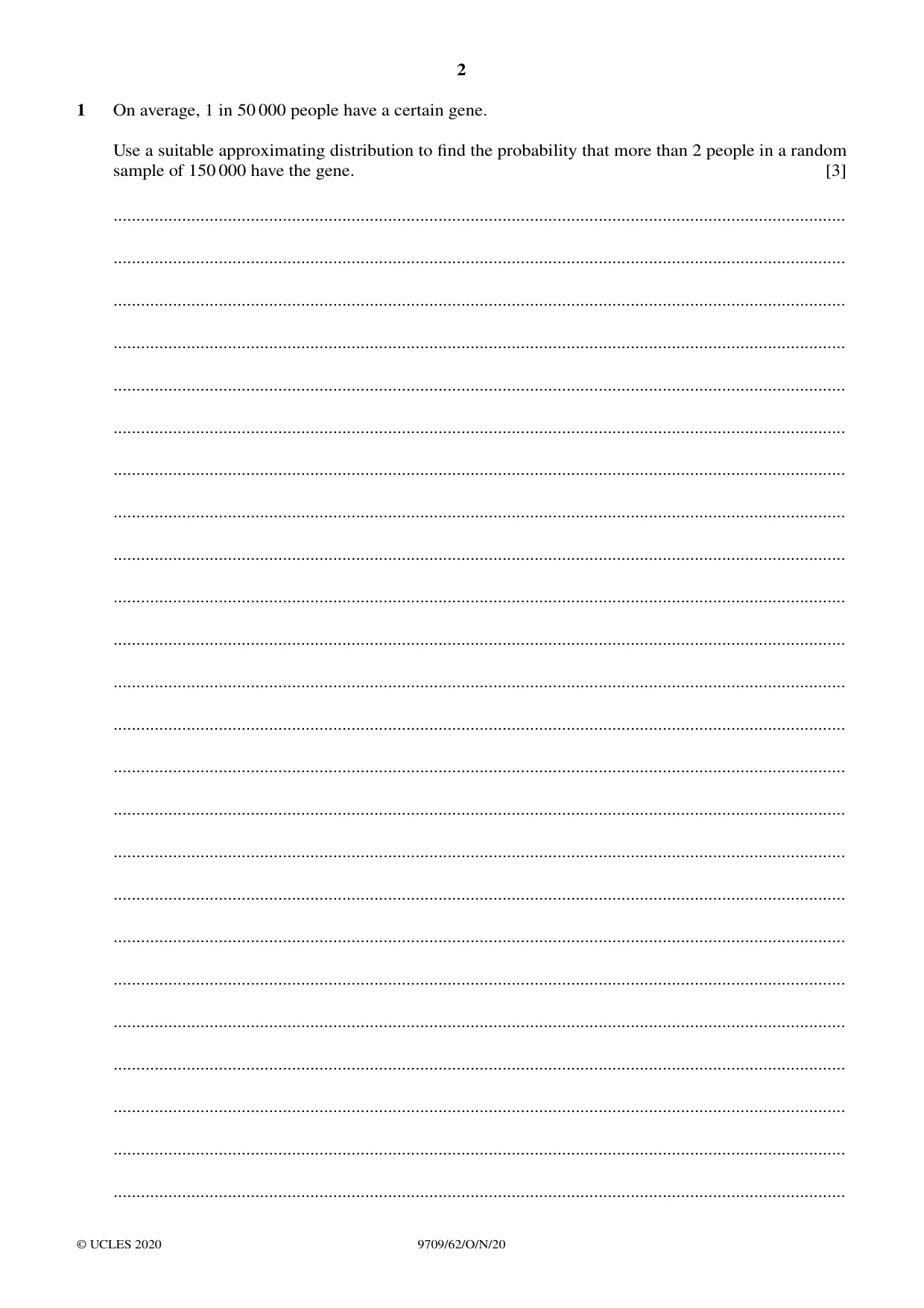 Cambridge A Level Mathematics 9709 2020 Oct/Nov Paper 6 · Variant 2 question paper, page 2 of 16