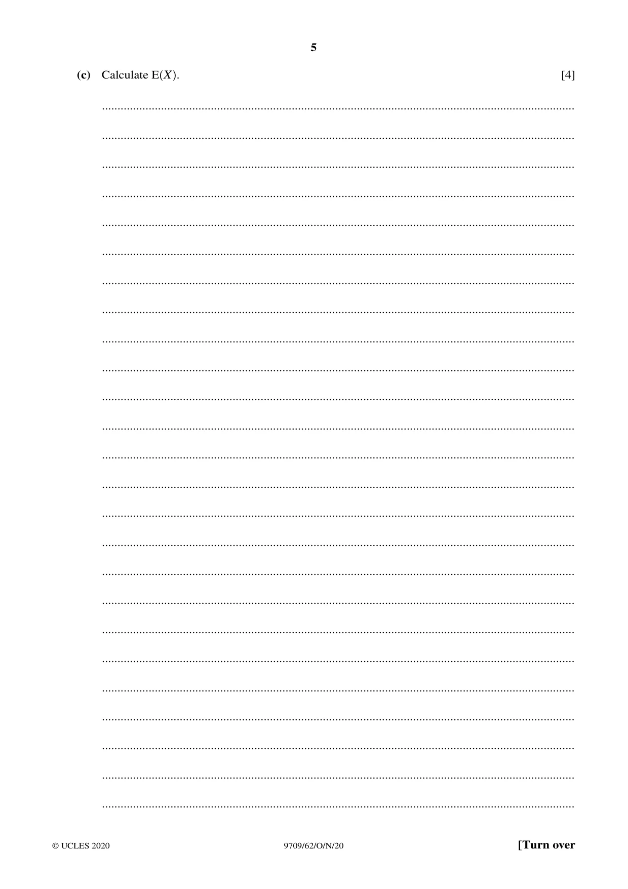 Cambridge A Level Mathematics 9709 2020 Oct/Nov Paper 6 · Variant 2 question paper, page 5 of 16