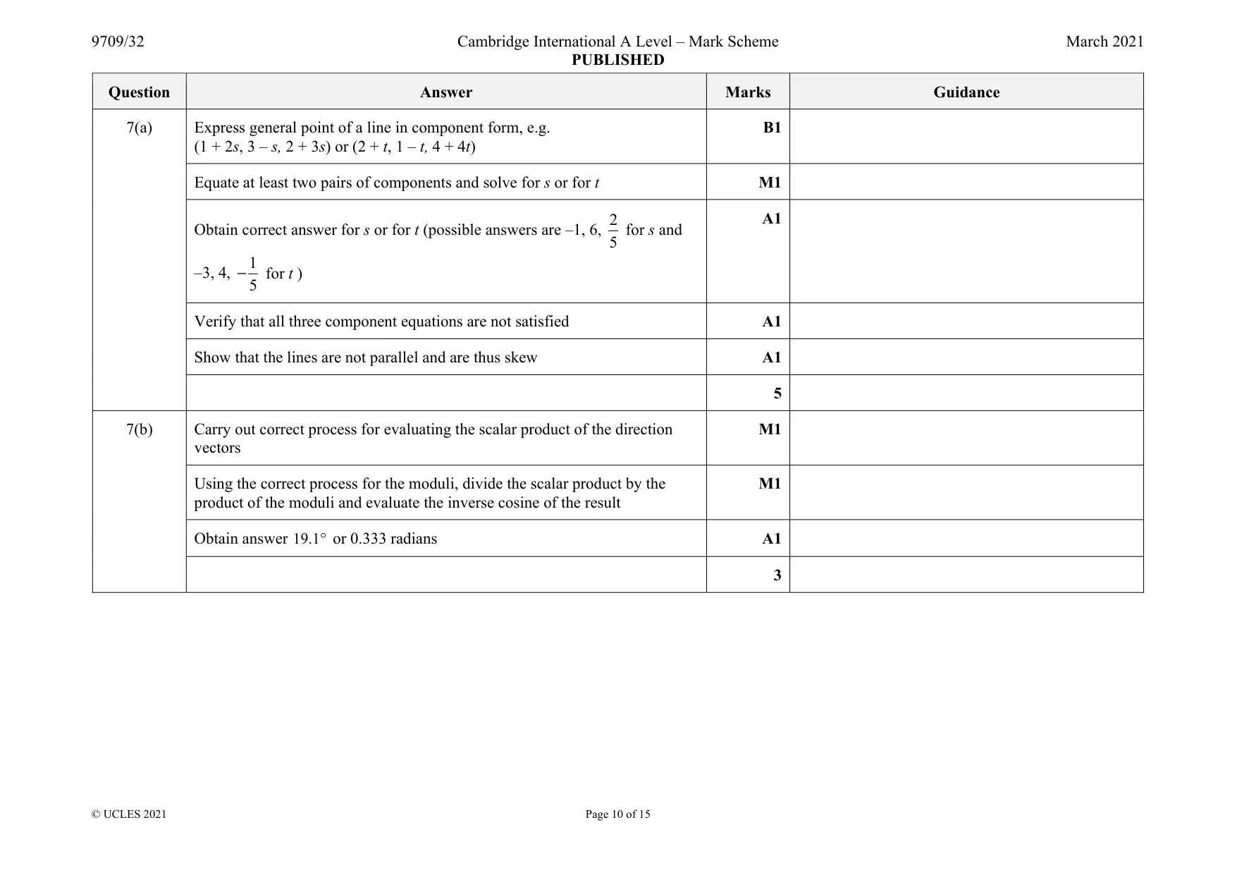 Mark scheme, page 10 of 15