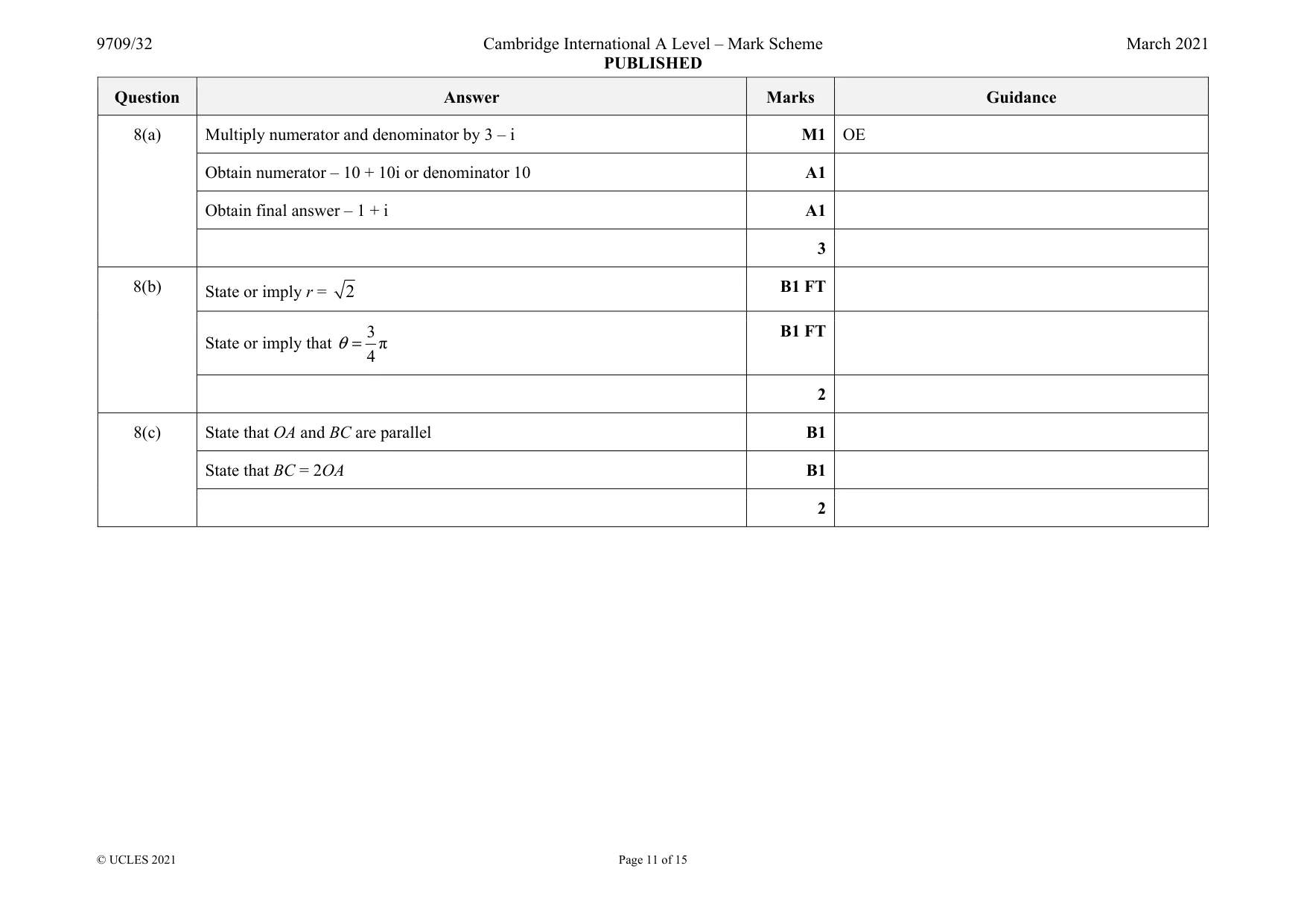 Mark scheme, page 11 of 15