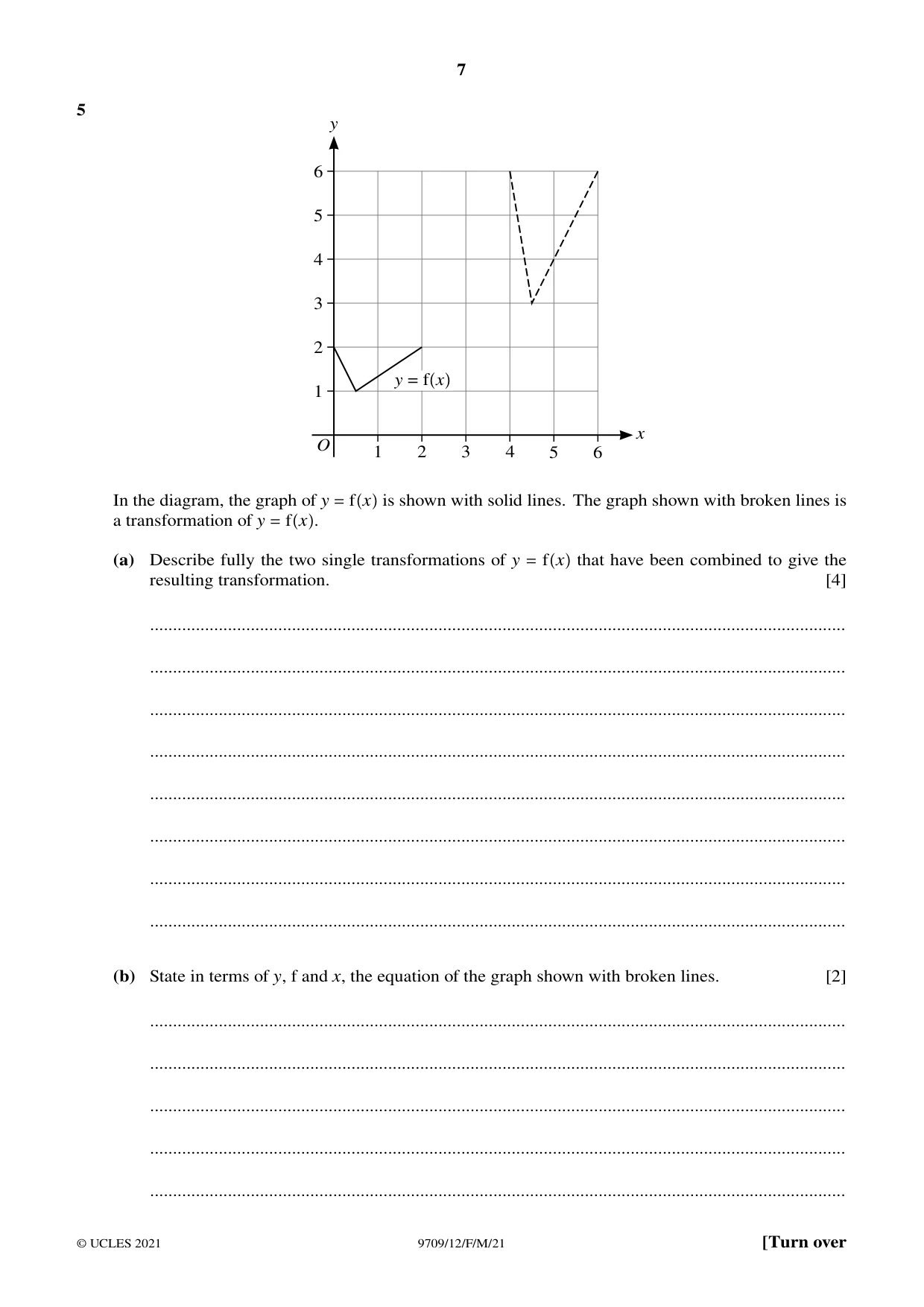 Cambridge A Level Mathematics 9709 2021 Feb/March Paper 1 · Variant 2 question paper, page 7 of 20