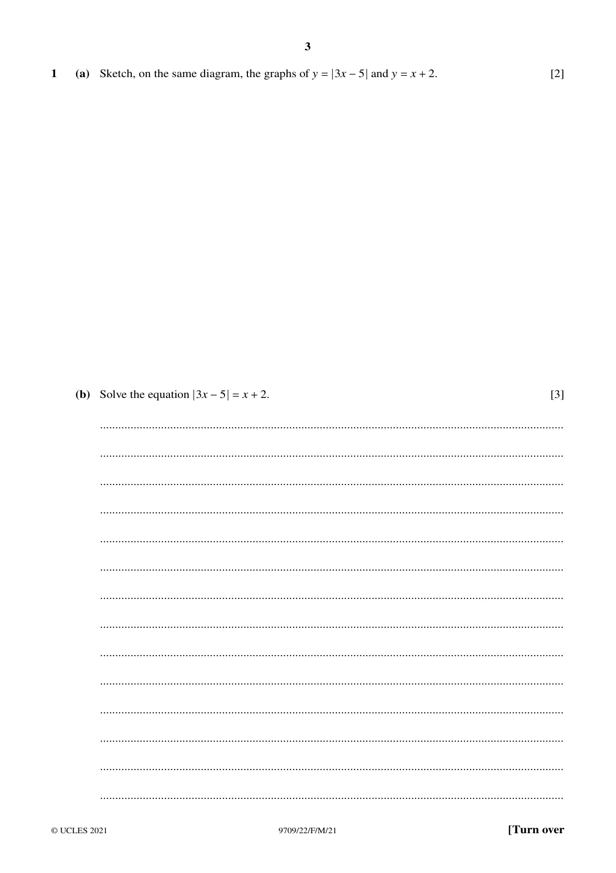 Cambridge A Level Mathematics 9709 2021 Feb/March Paper 2 · Variant 2 question paper, page 3 of 16