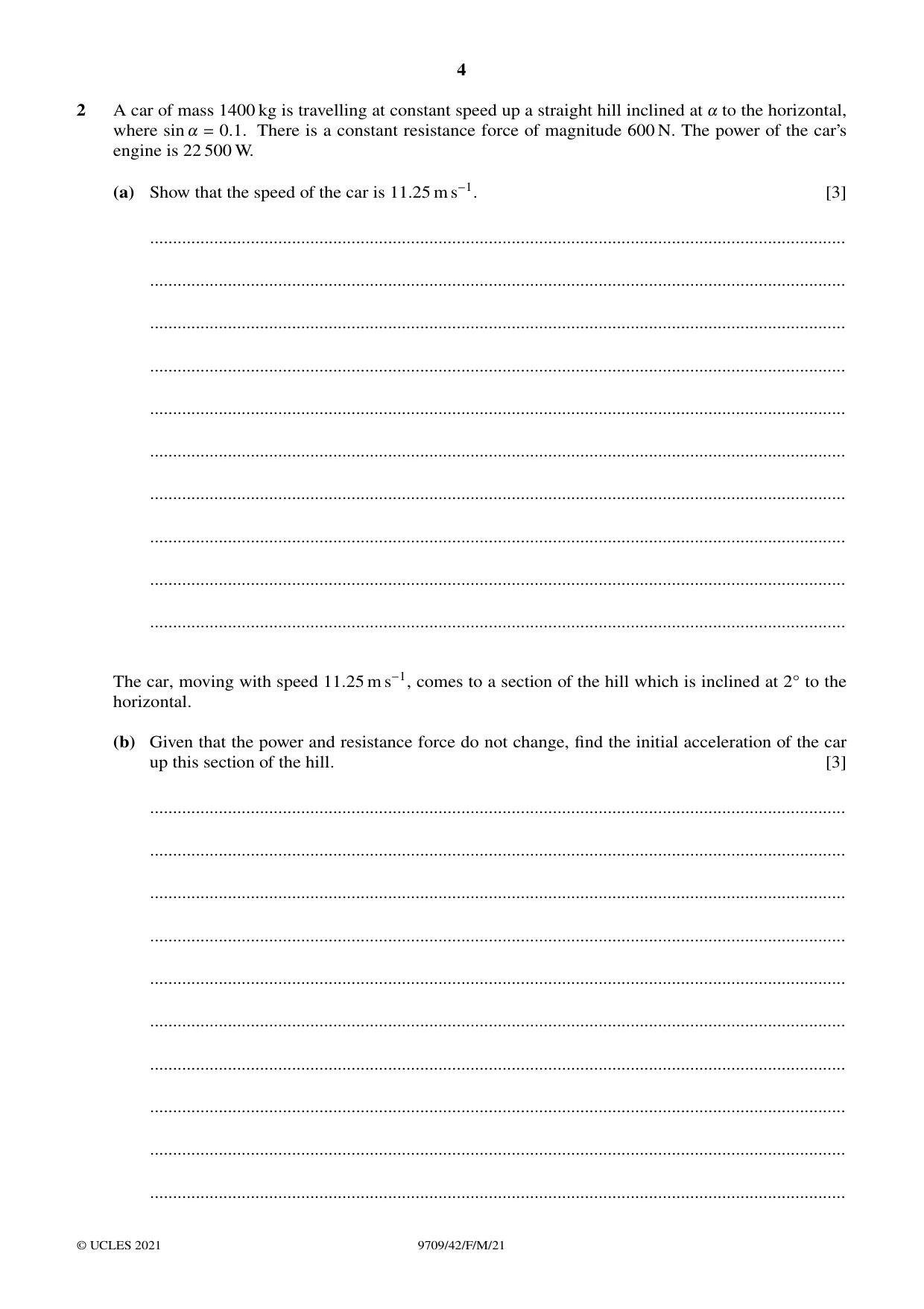 Cambridge A Level Mathematics 9709 2021 Feb/March Paper 4 · Variant 2 question paper, page 4 of 16