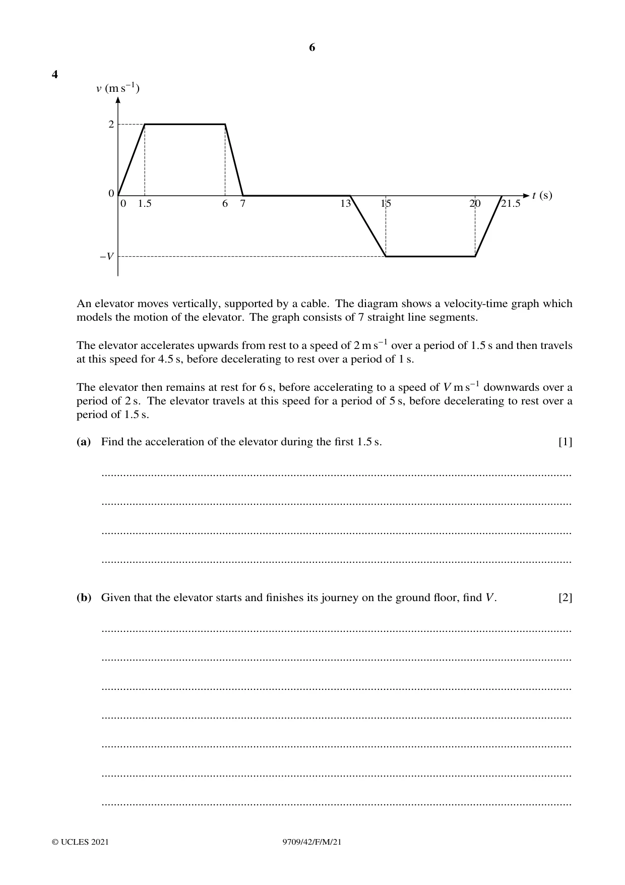 Cambridge A Level Mathematics 9709 2021 Feb/March Paper 4 · Variant 2 question paper, page 6 of 16