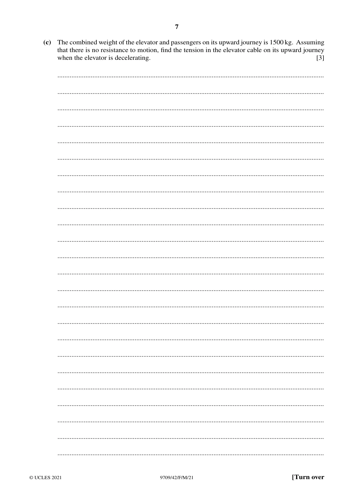 Cambridge A Level Mathematics 9709 2021 Feb/March Paper 4 · Variant 2 question paper, page 7 of 16