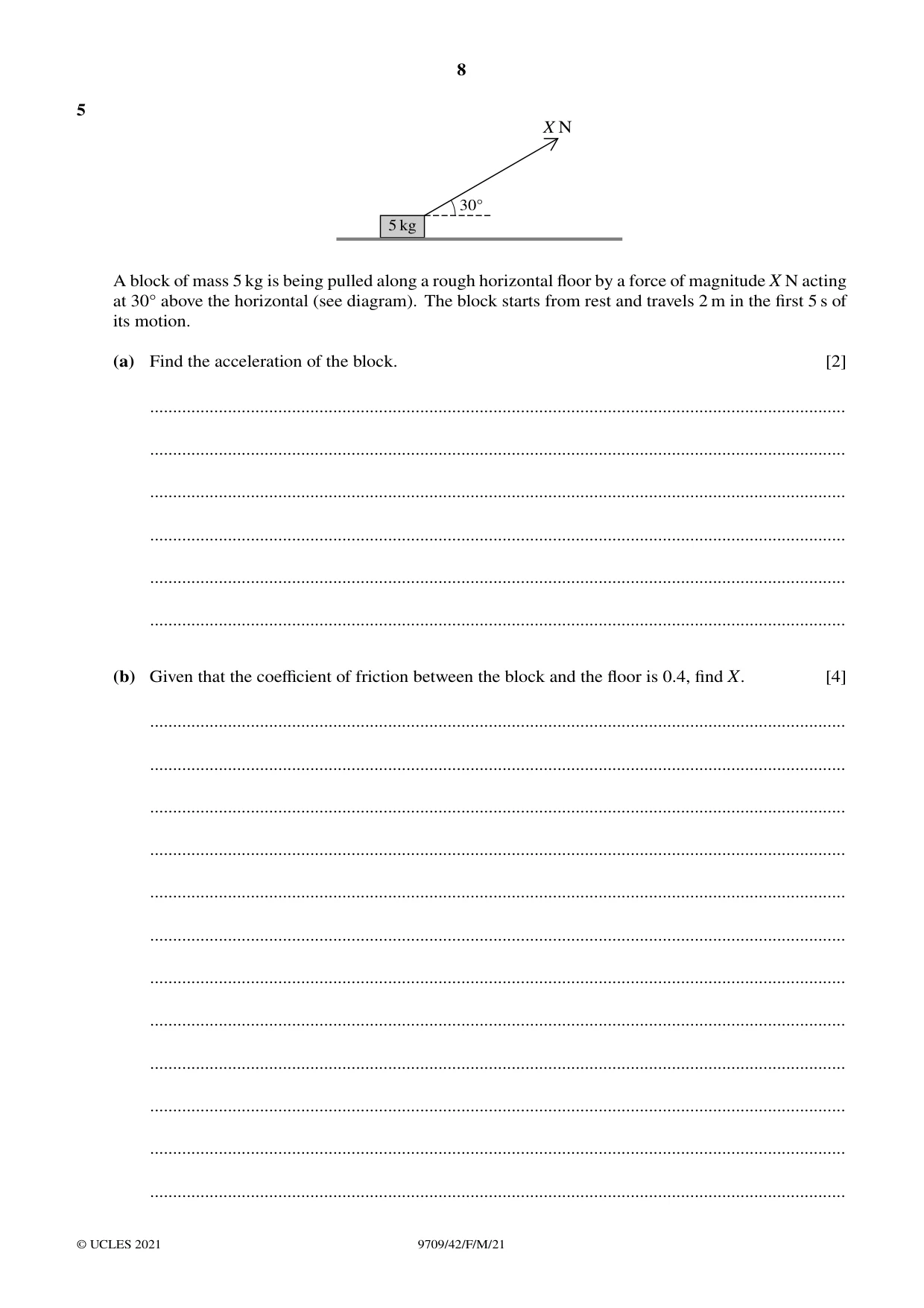 Cambridge A Level Mathematics 9709 2021 Feb/March Paper 4 · Variant 2 question paper, page 8 of 16