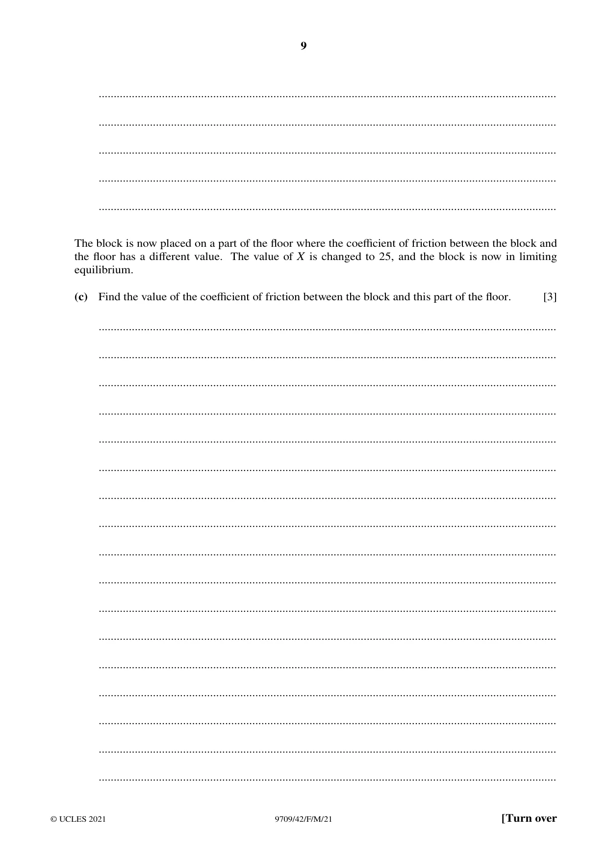 Cambridge A Level Mathematics 9709 2021 Feb/March Paper 4 · Variant 2 question paper, page 9 of 16