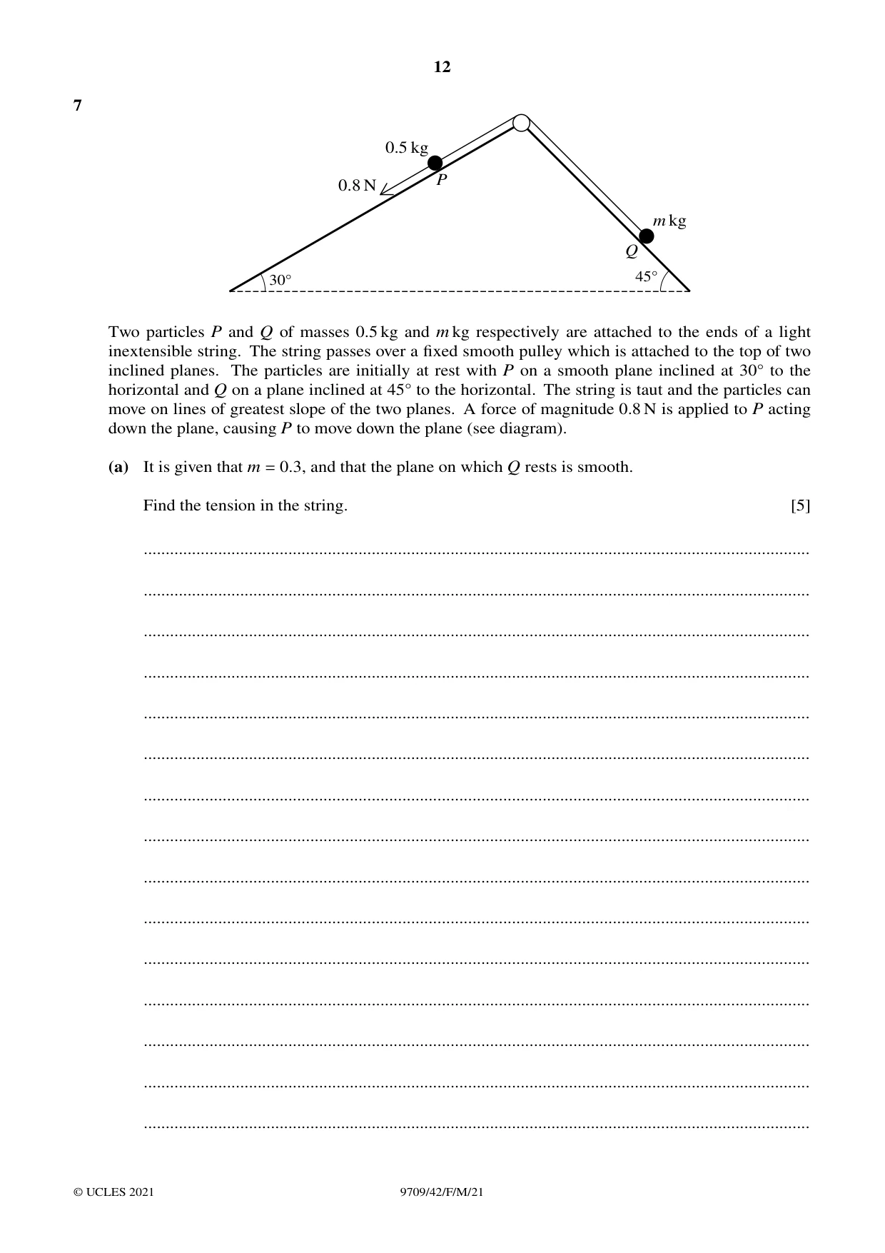 Cambridge A Level Mathematics 9709 2021 Feb/March Paper 4 · Variant 2 question paper, page 12 of 16