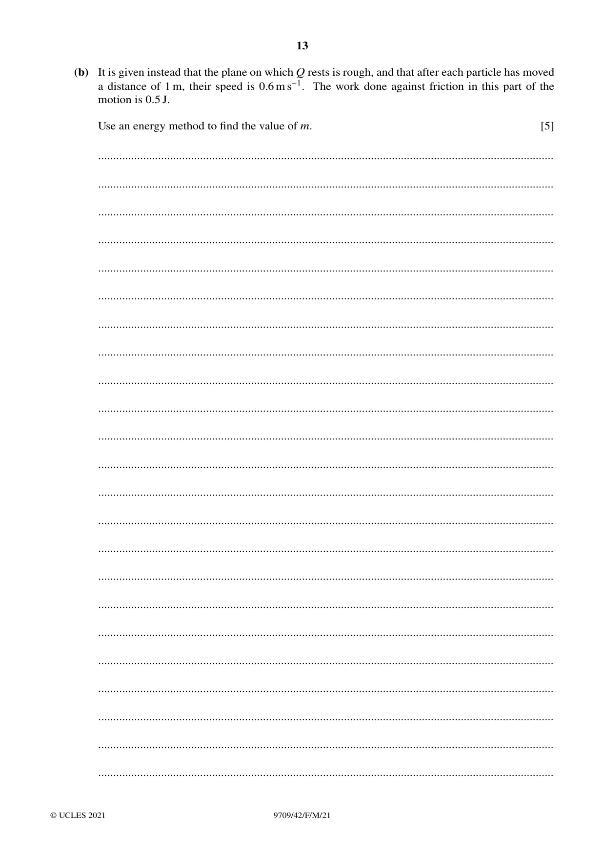 Cambridge A Level Mathematics 9709 2021 Feb/March Paper 4 · Variant 2 question paper, page 13 of 16